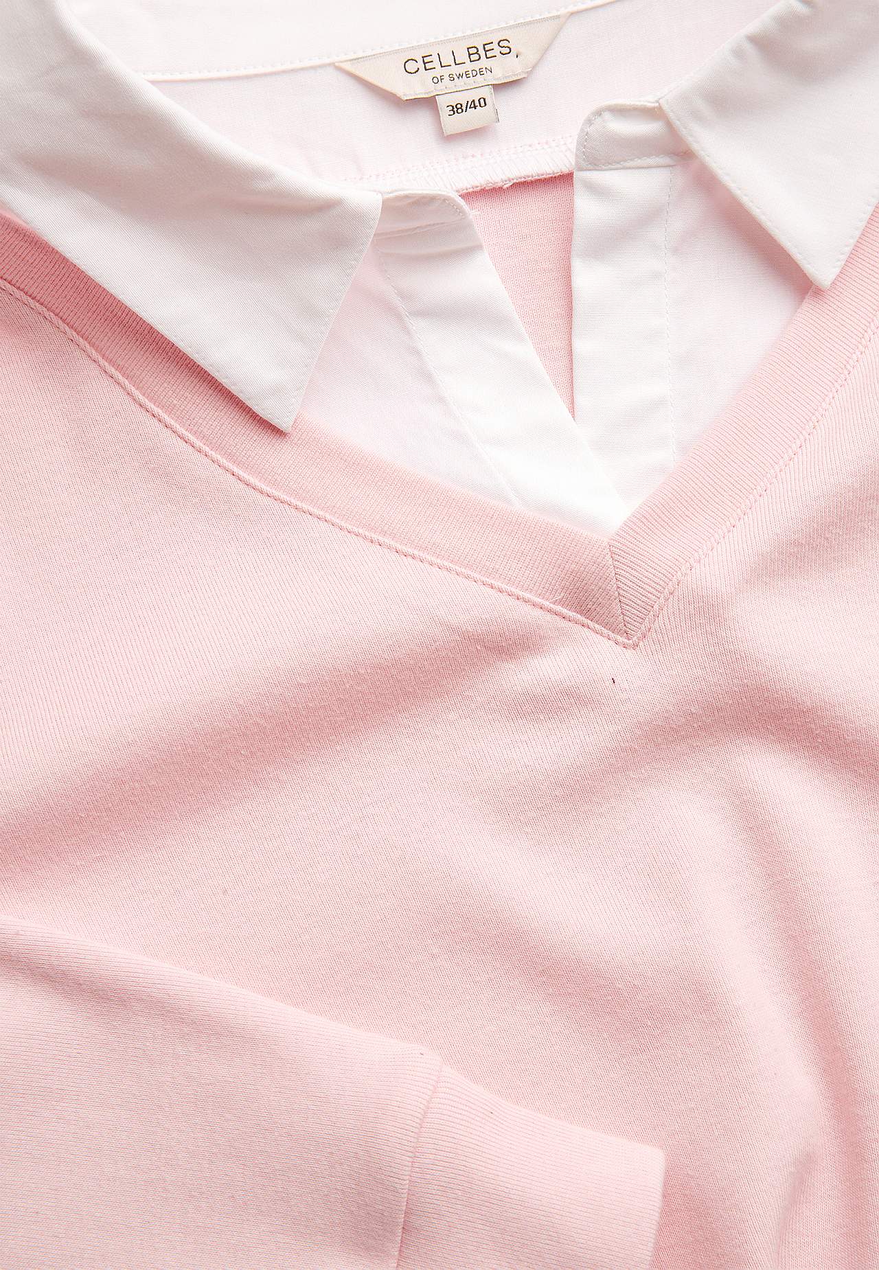 Jersey-topje met genaaide overhemdkraag