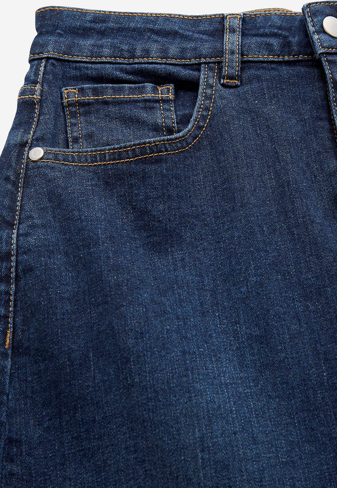 Denim rok met spleet aan de voorkant