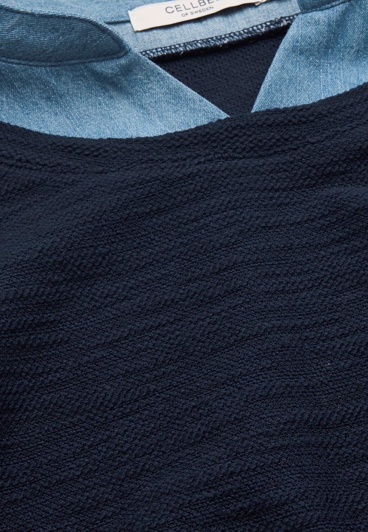 Jersey tuniek met details van denim Denise