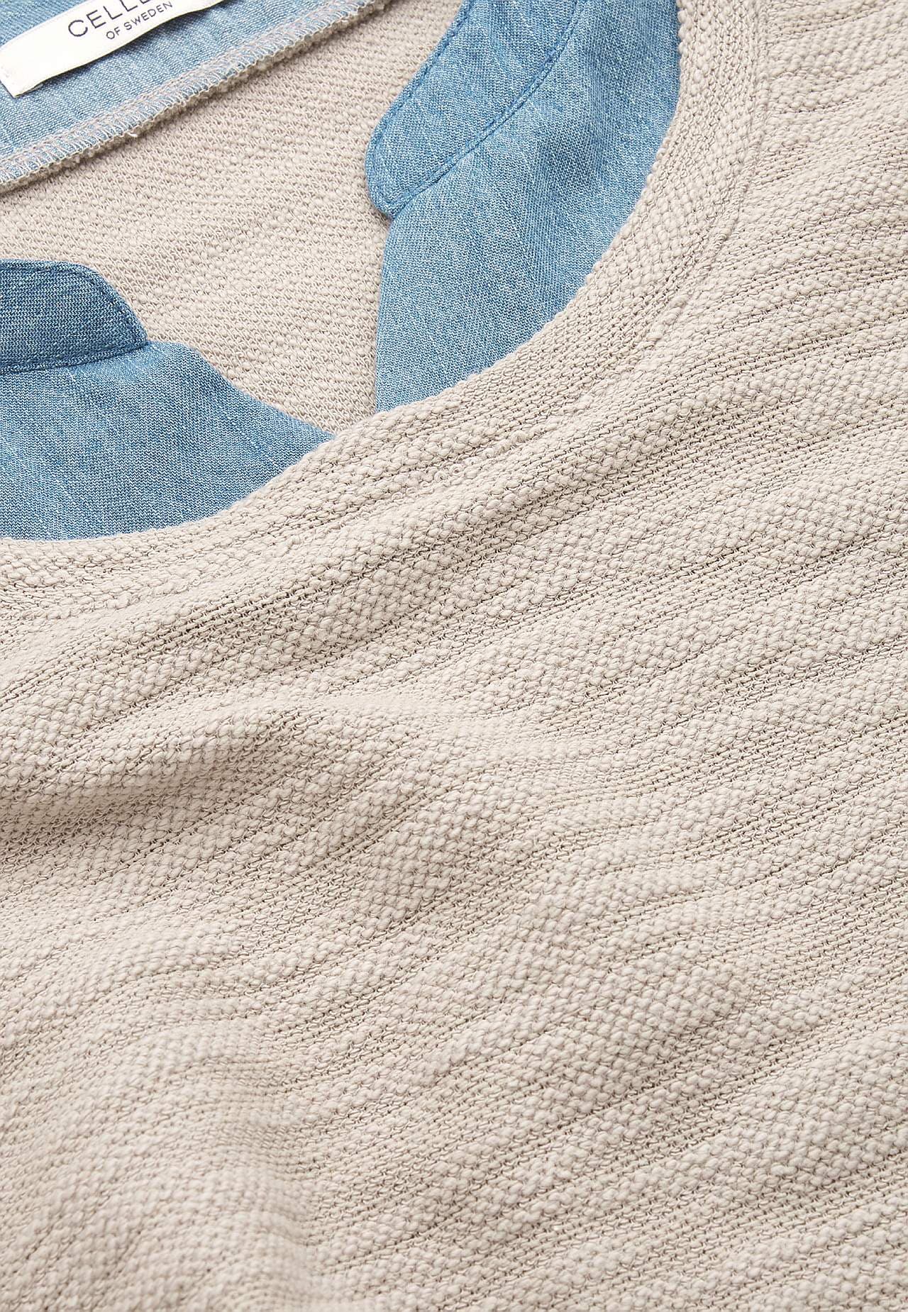Jersey tuniek met details van denim Denise