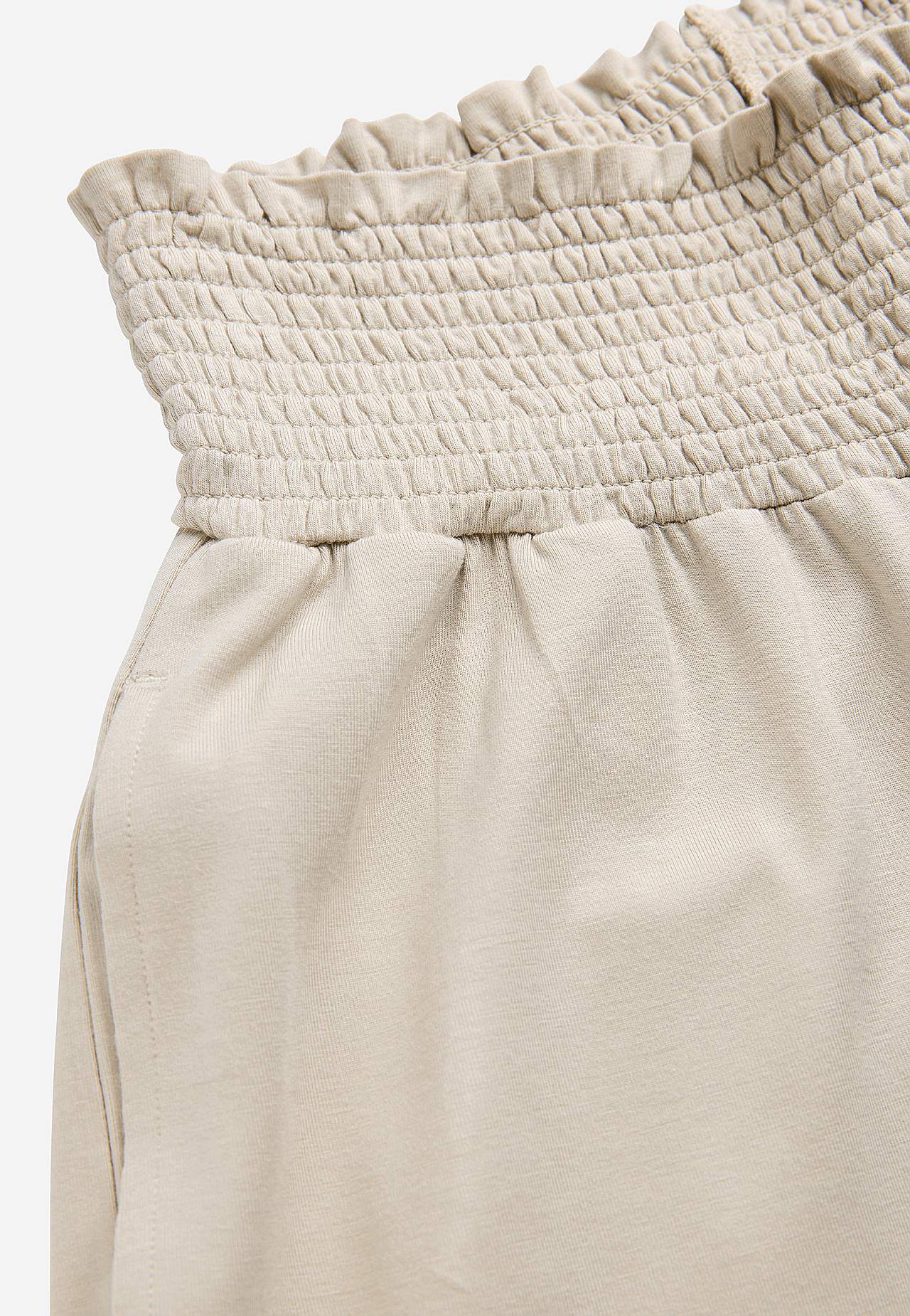 Zachte jersey broek met gesmockte elastische taille Liv