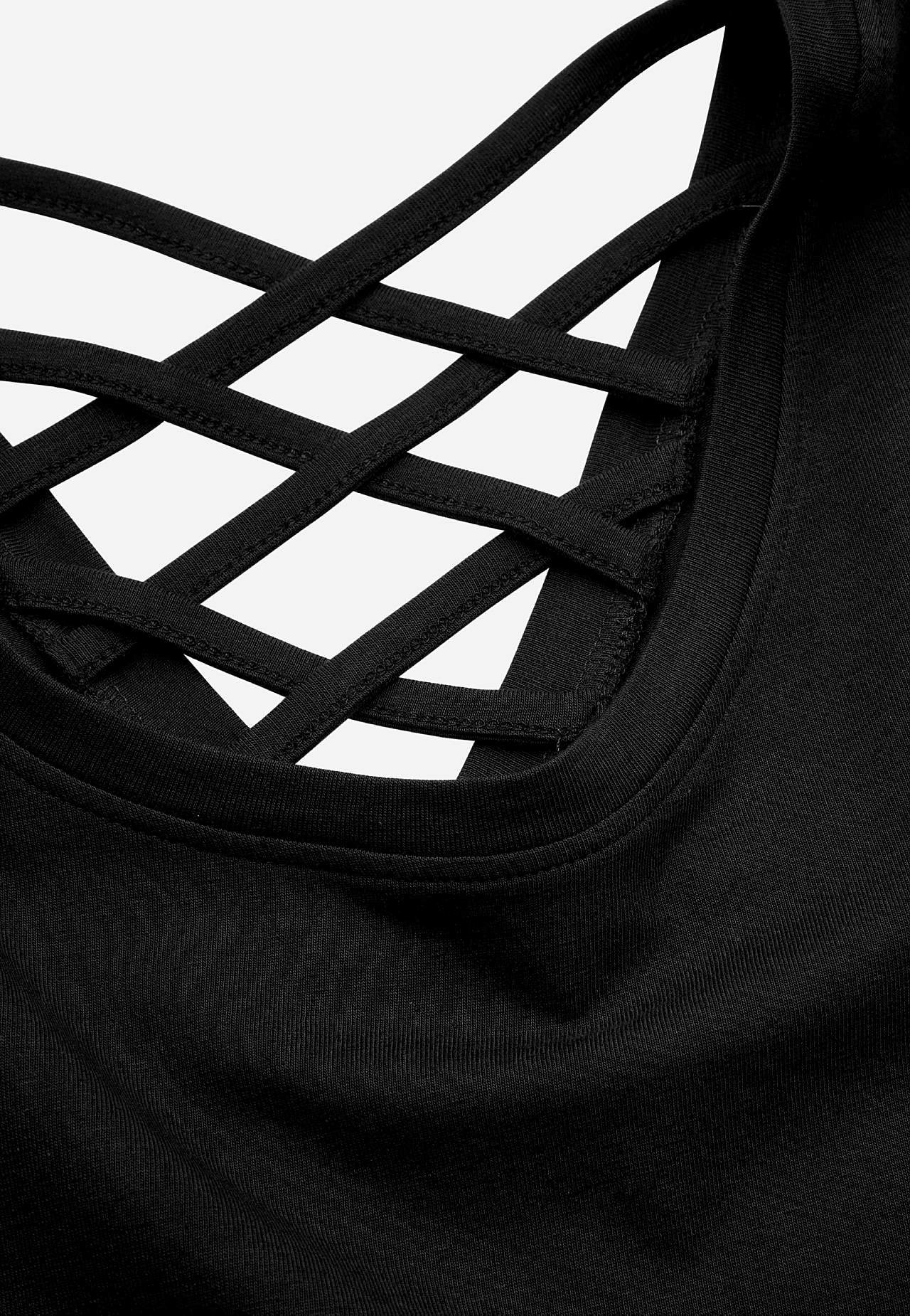 Jersey-topje met gevlochten rug detail