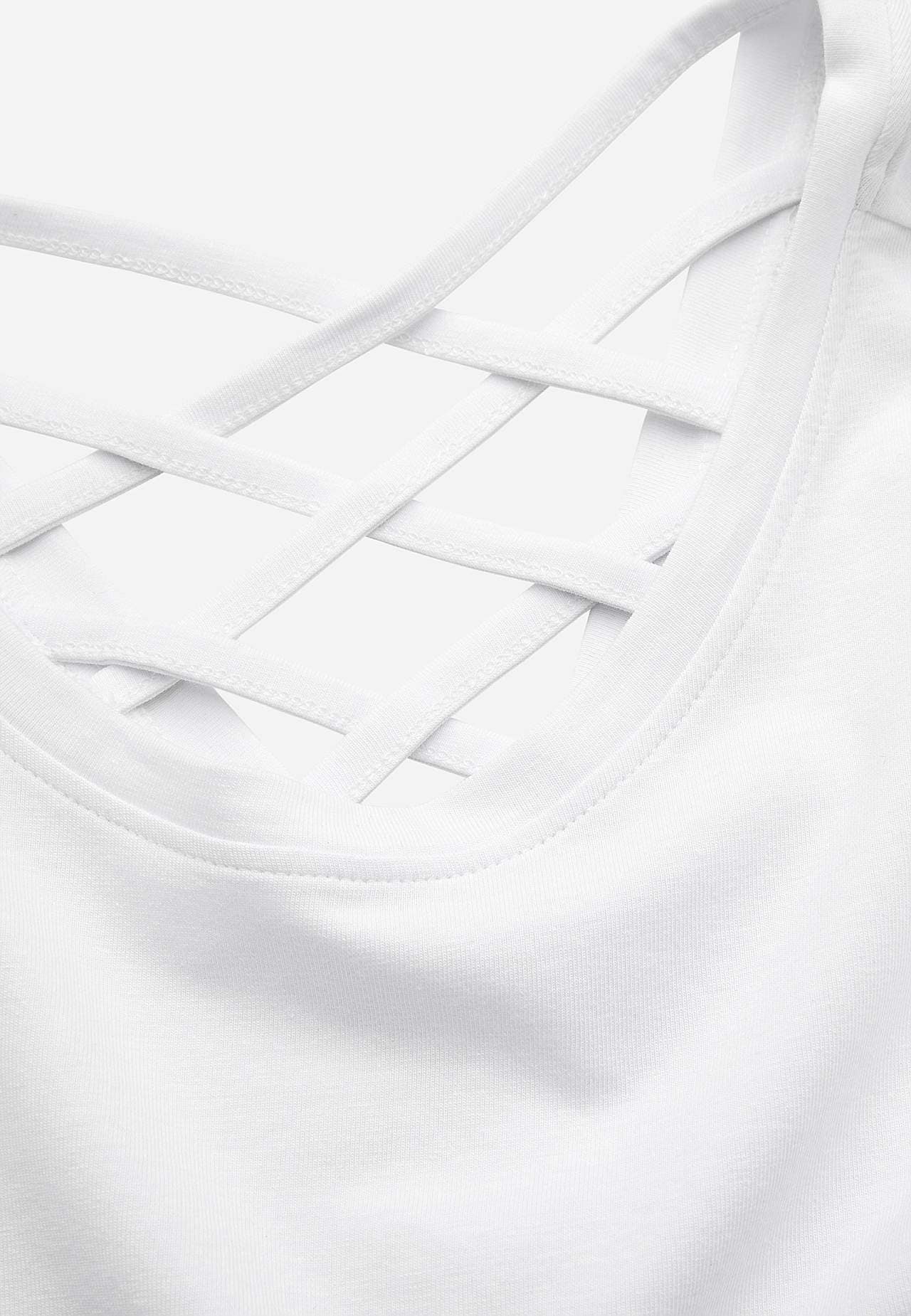Jersey-topje met gevlochten rug detail