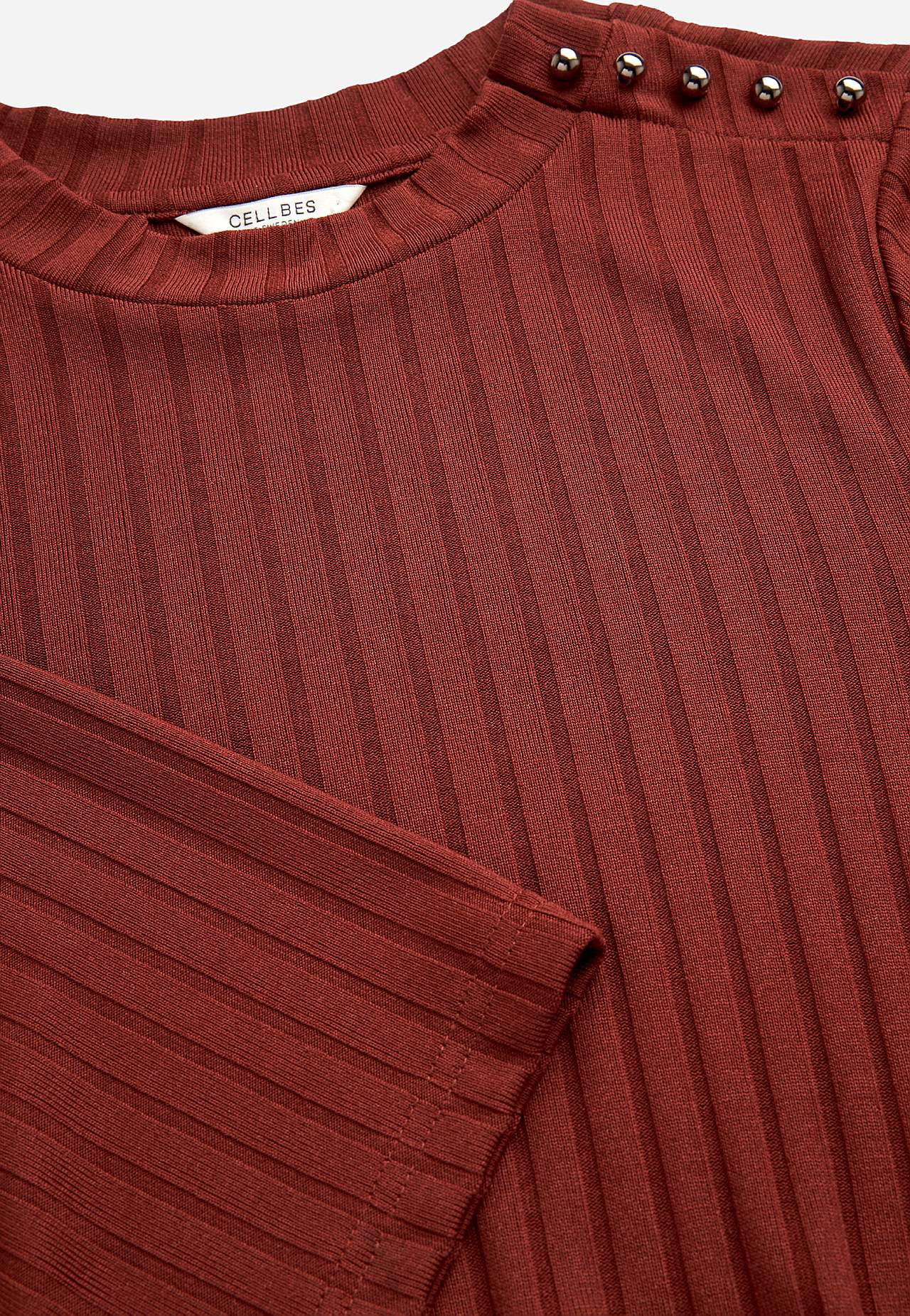 Geribbelde jerseyjurk met hoge spleet