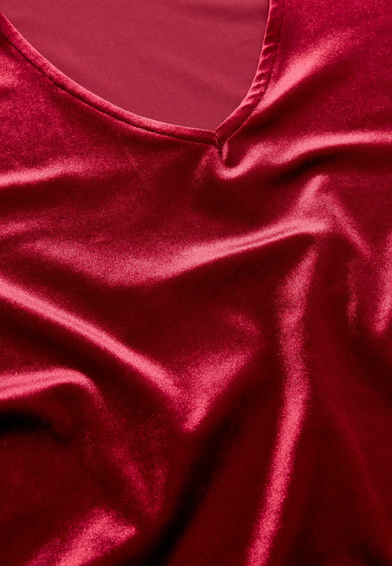 Velvet jurk met een v-hals
