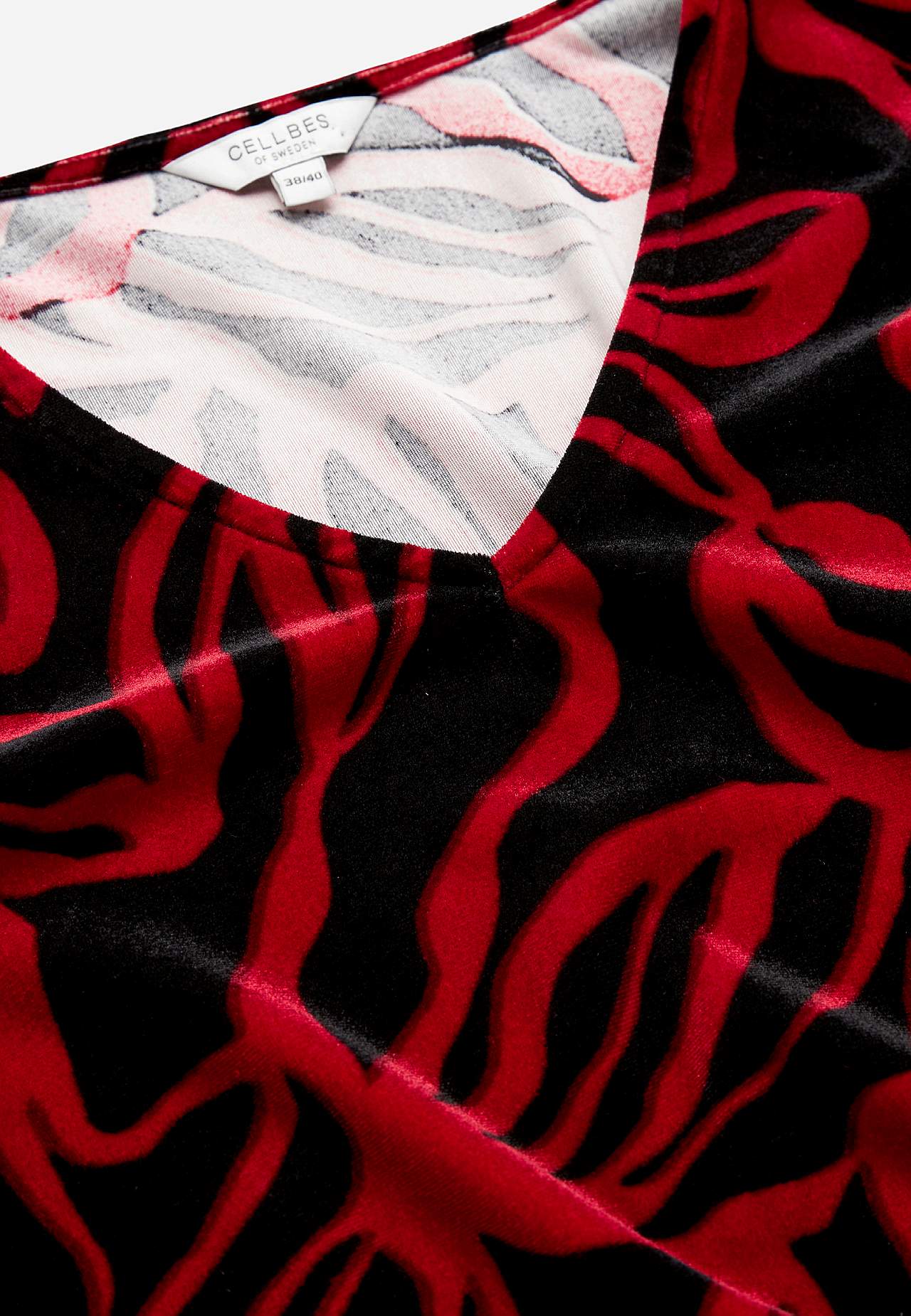 Fluwelen tuniek met verzameld mouwen detail