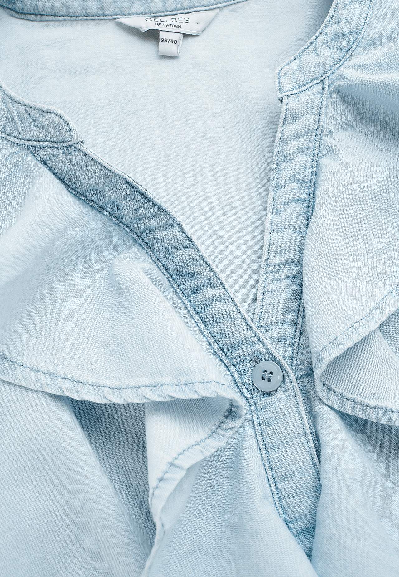 Blouse met ruches van denim