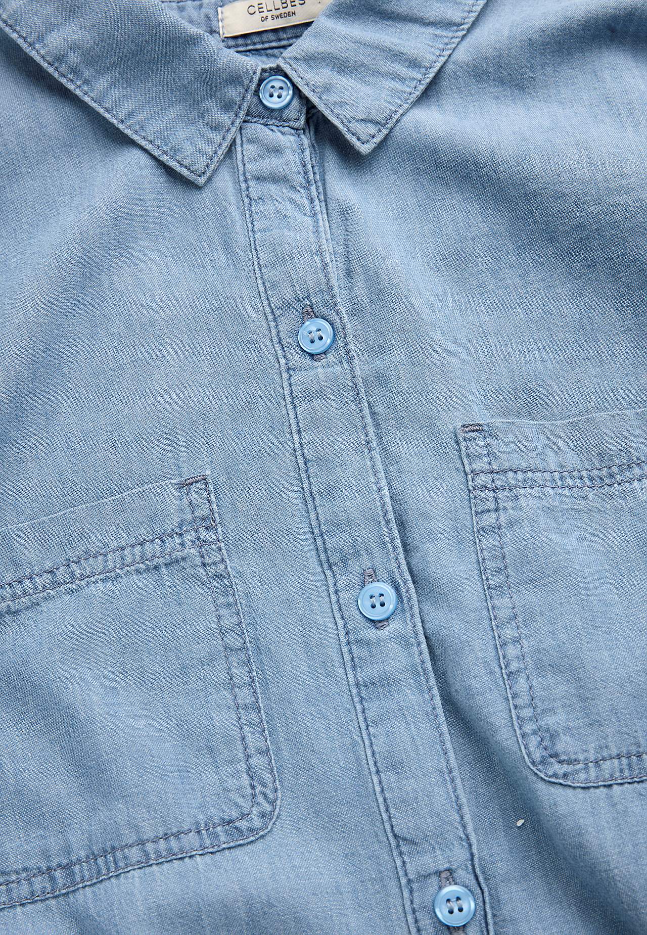 Denim jurk met zijzakken