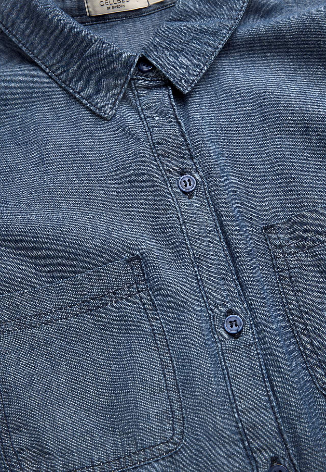 Denim jurk met zijzakken