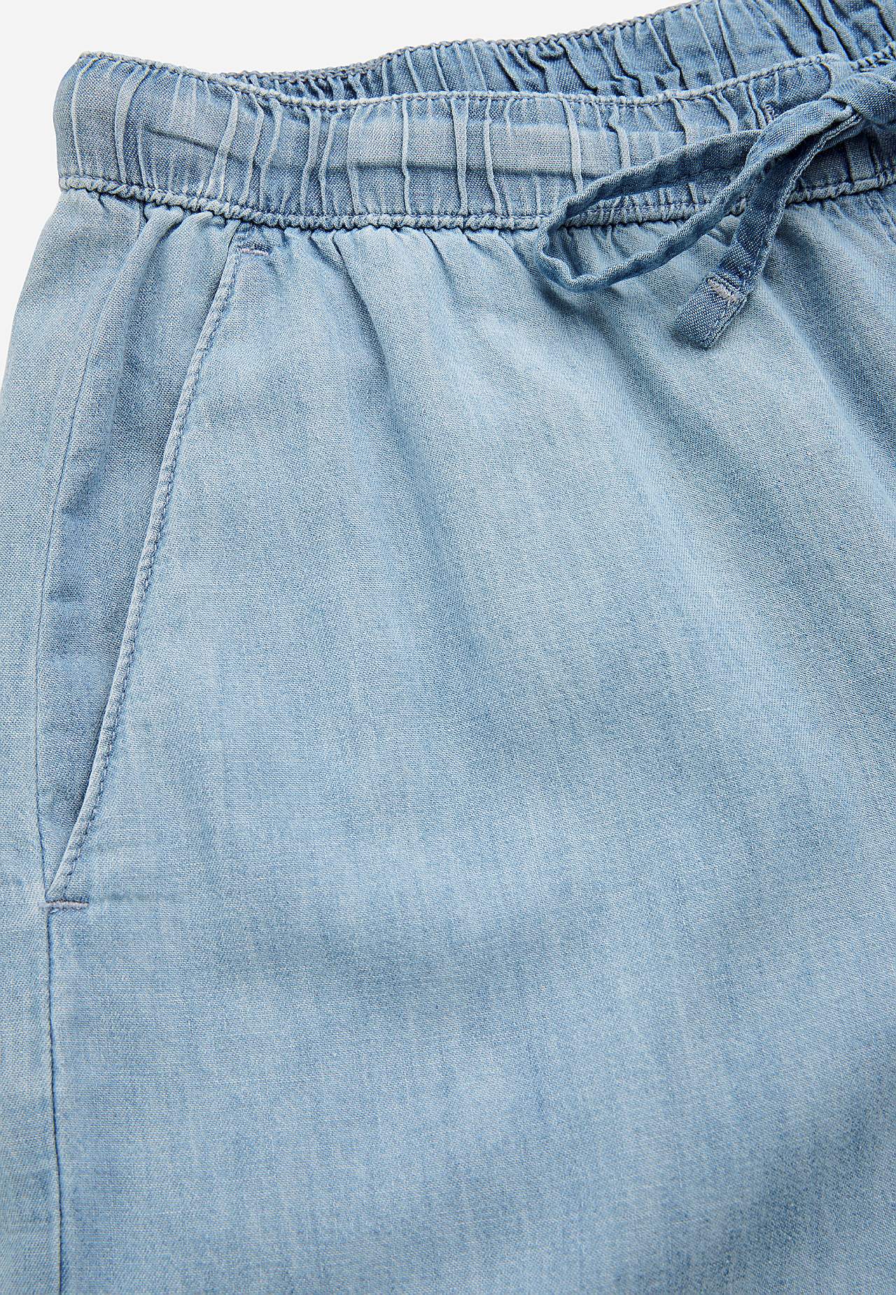 Broek van denim met wijde benen