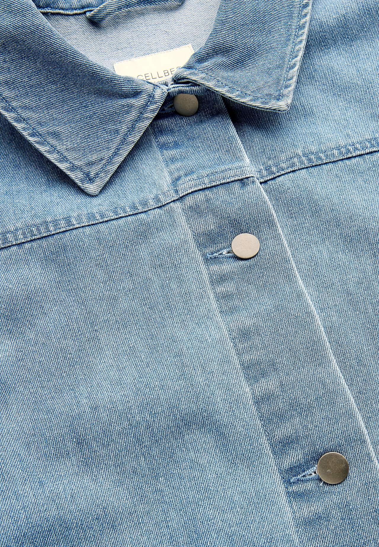 Denim jas met strikband