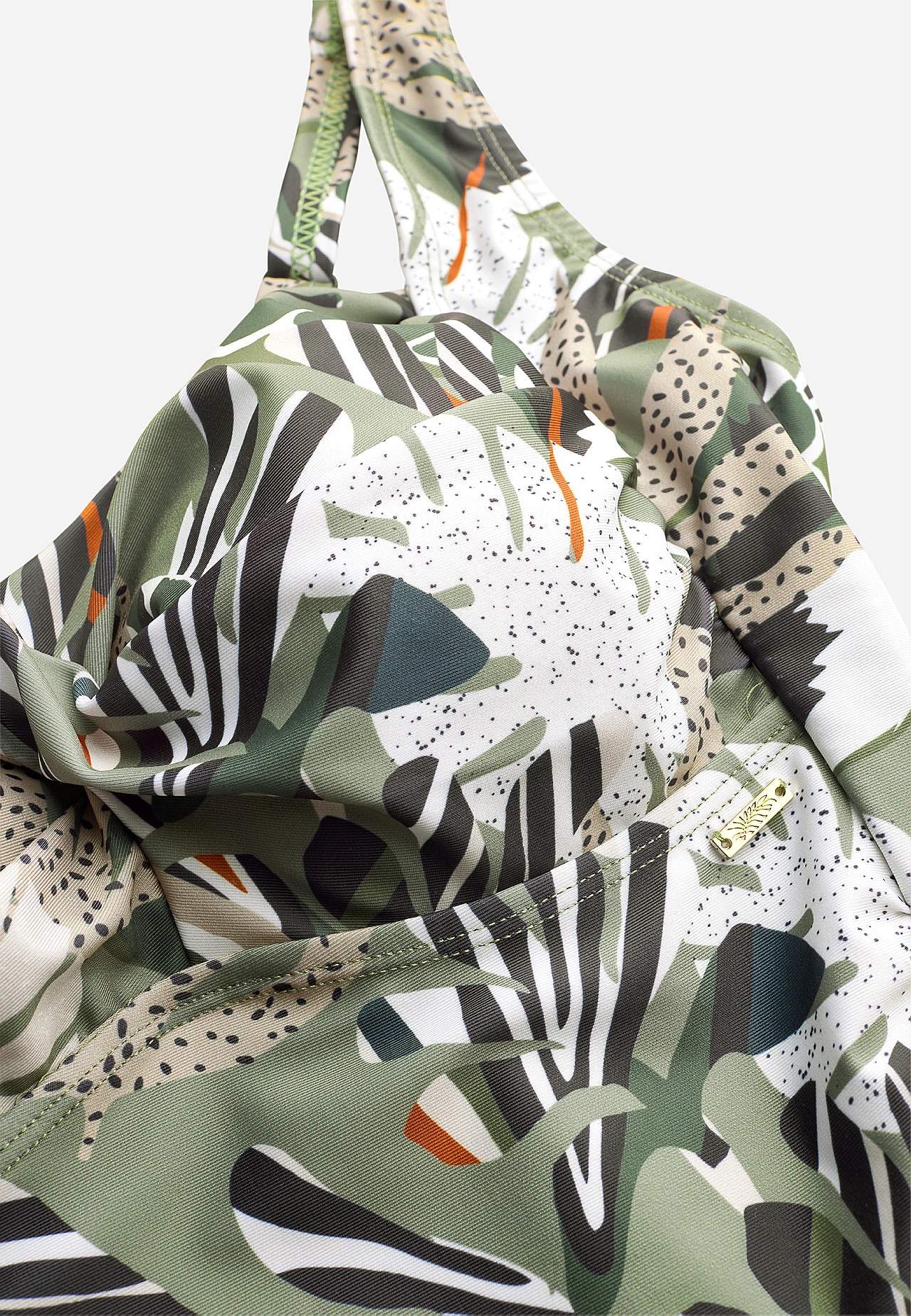 Patroonvormig tankini hemdje met shaping effect