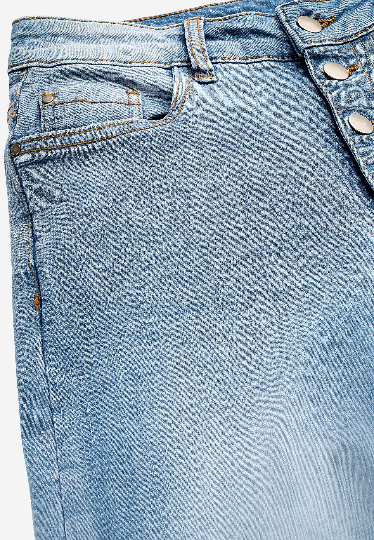 Cropped jeans met knoopsluiting