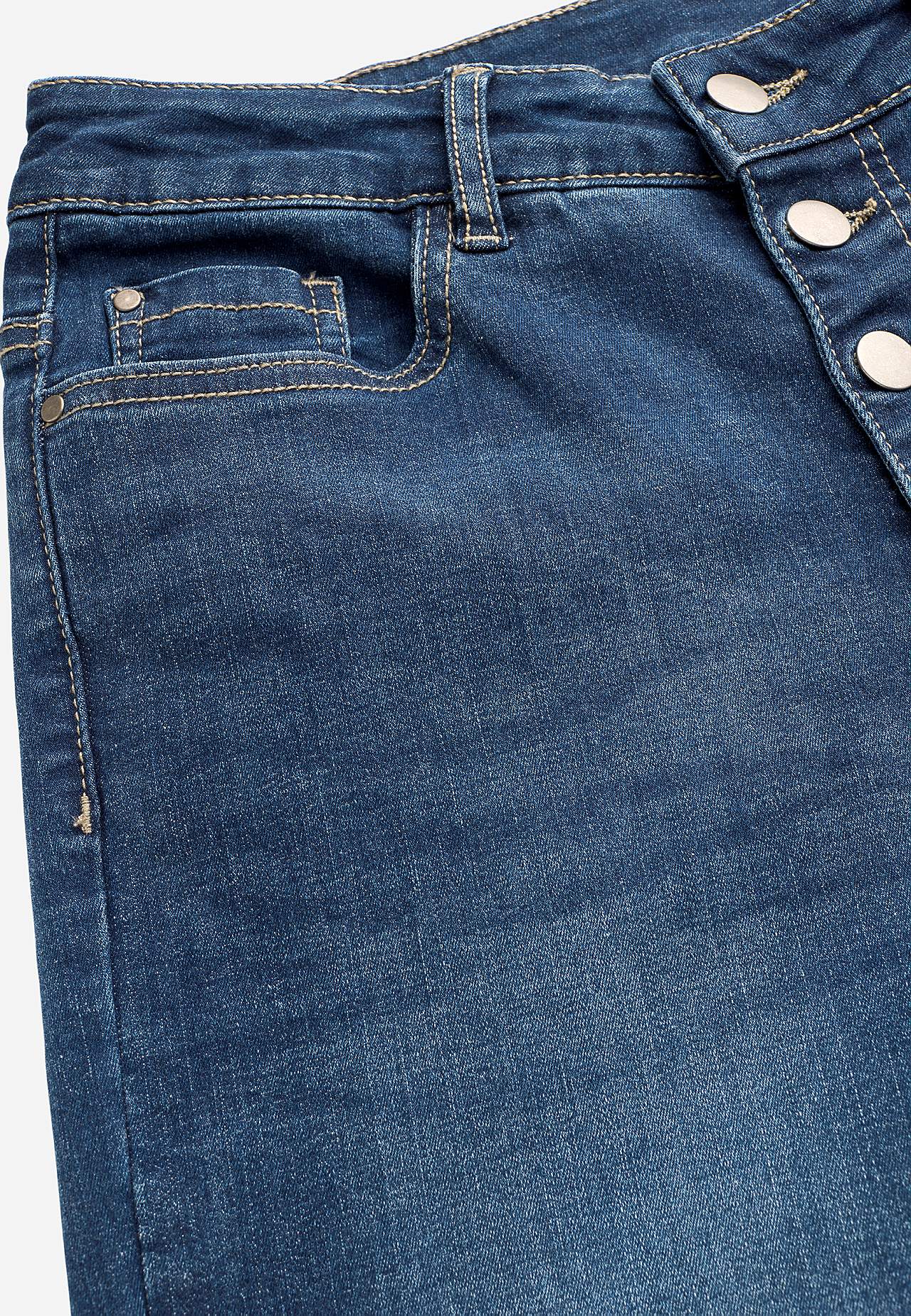 Cropped jeans met knoopsluiting