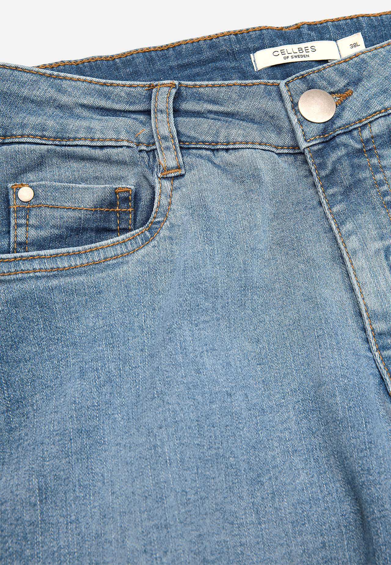 Wijde en lange spijkerbroek met hoog taille