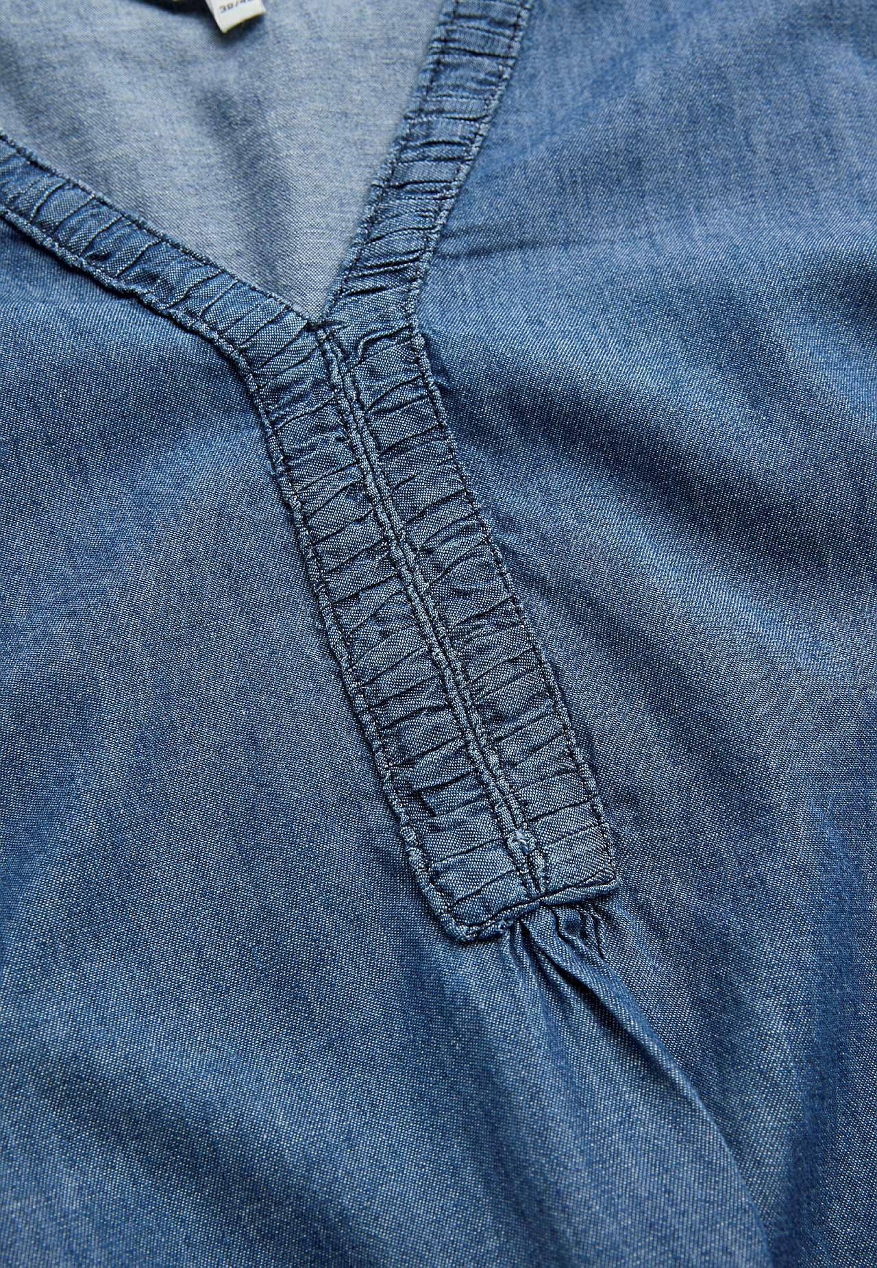 Denim tuniek met decoratieve v-hals