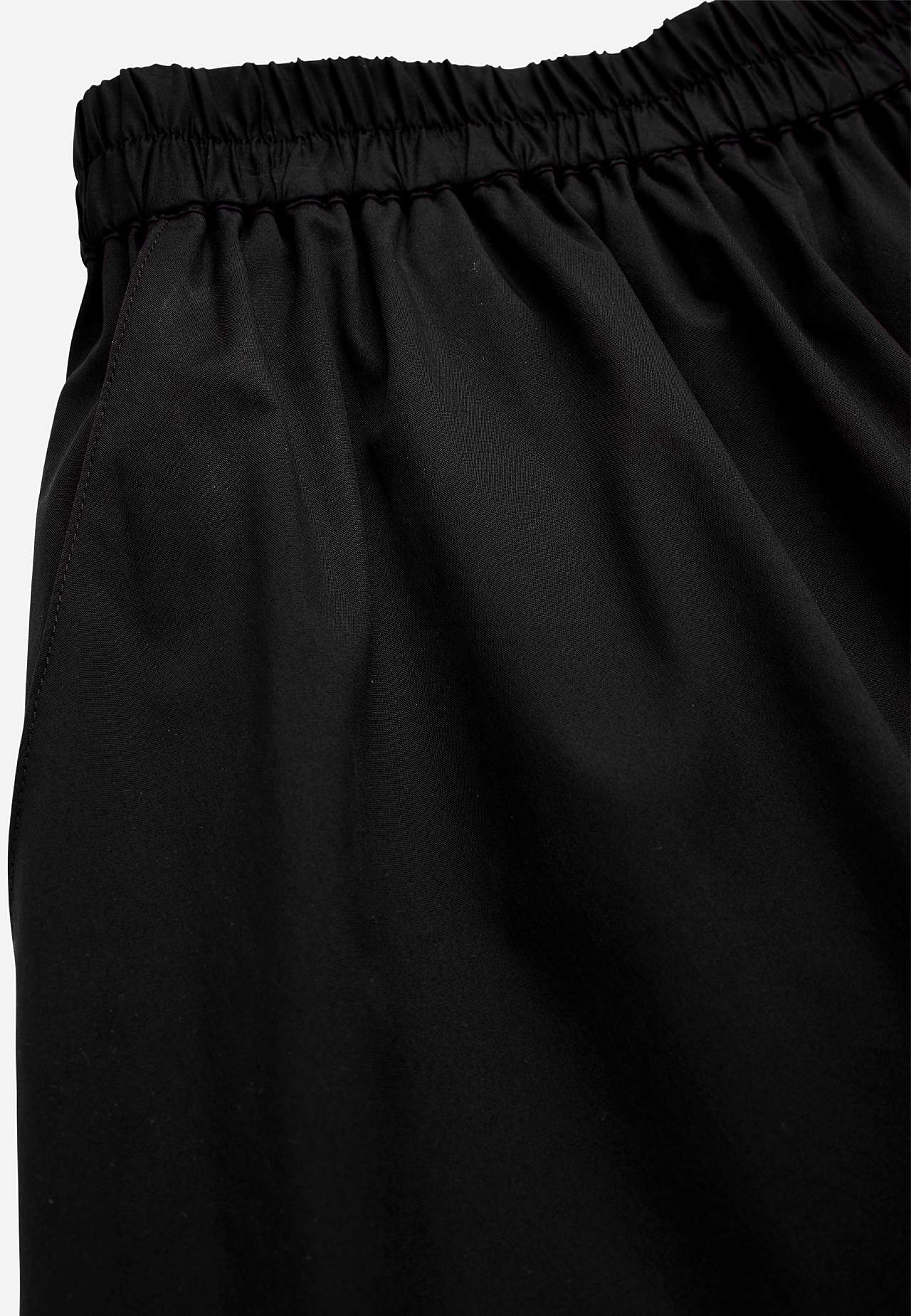 Gevlochten poplin rok met zakken