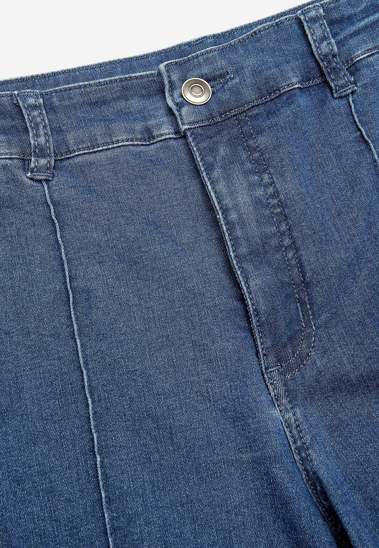 Wijde spijkerbroek met gestikte vouwen Mia