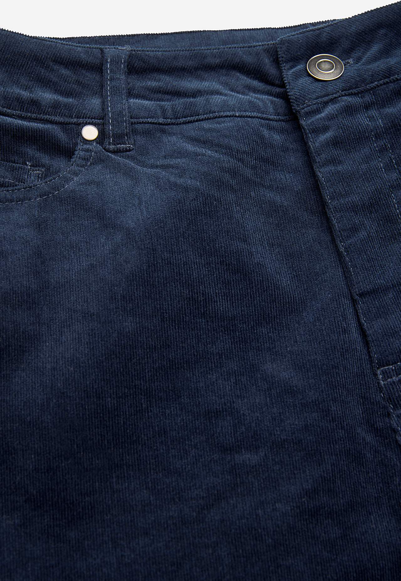 Elastische ribfluwelen broek met rechte benen