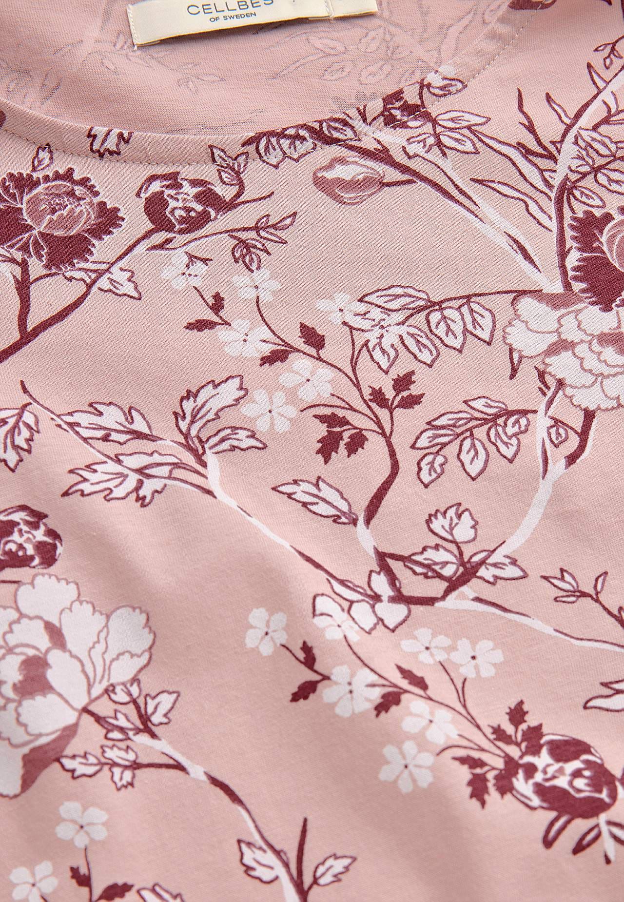 Bloemige nachtjurk met lange mouwen