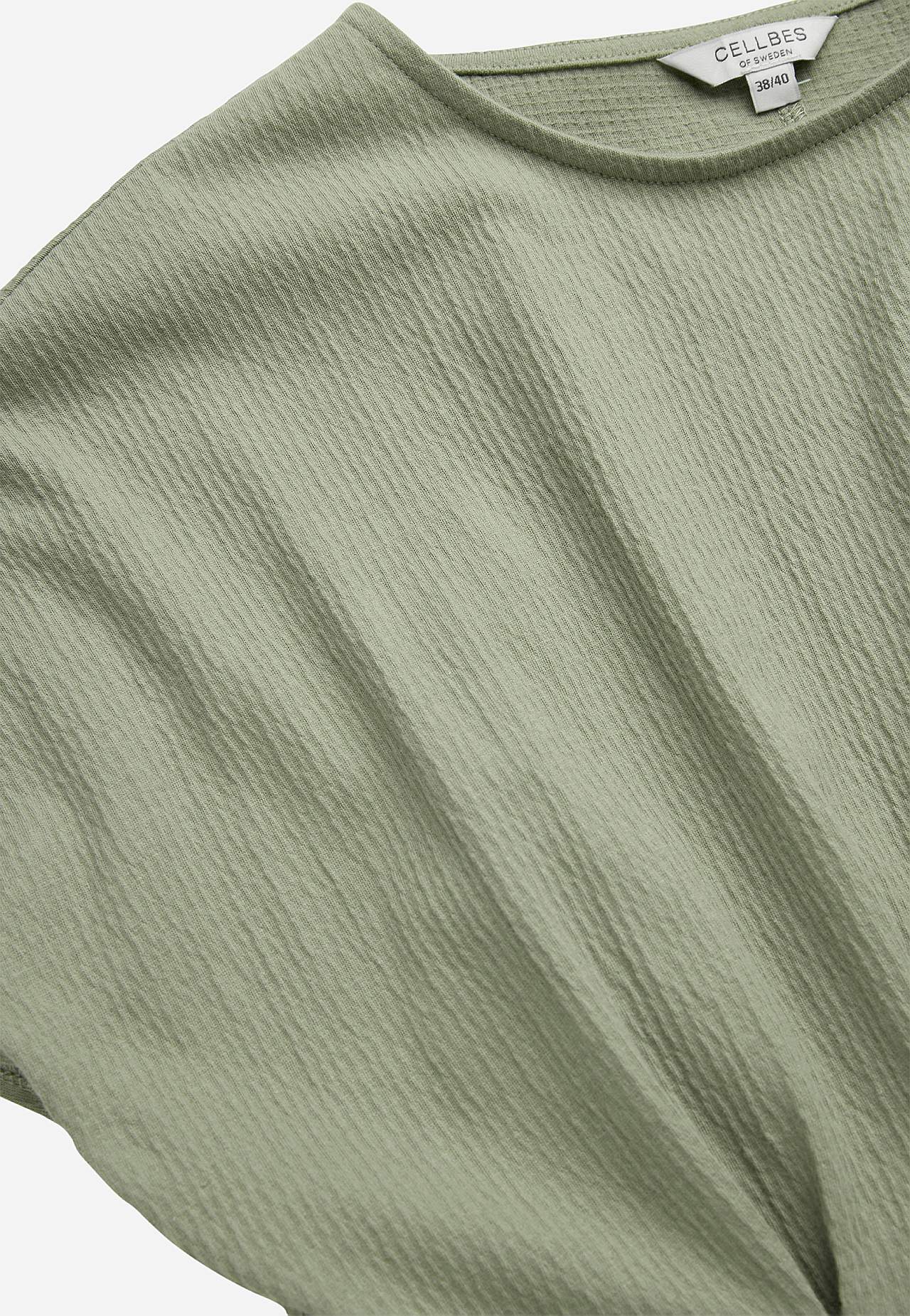 Jurk van gekreukte katoenen jersey