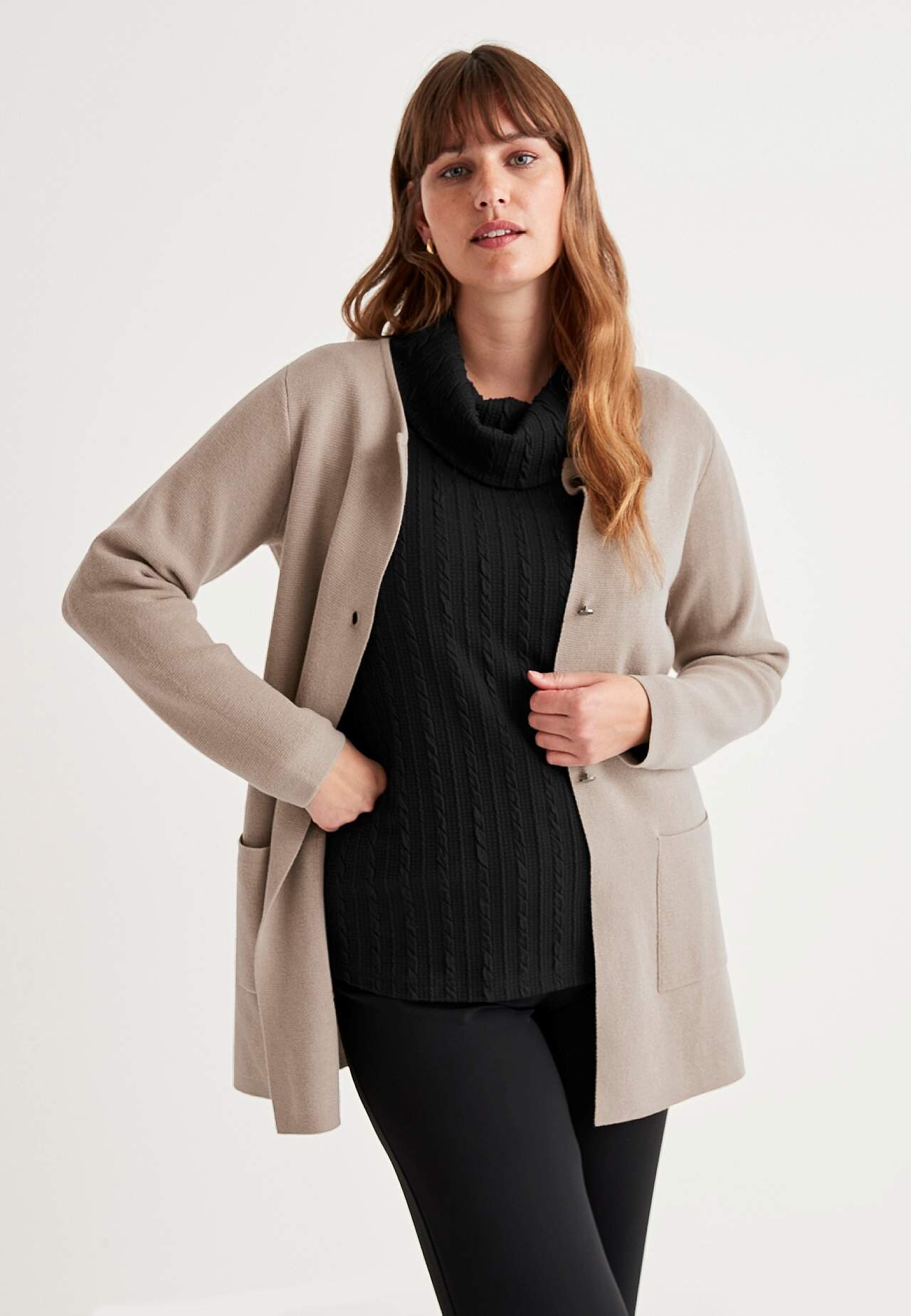 Jersey-topje met coltrui