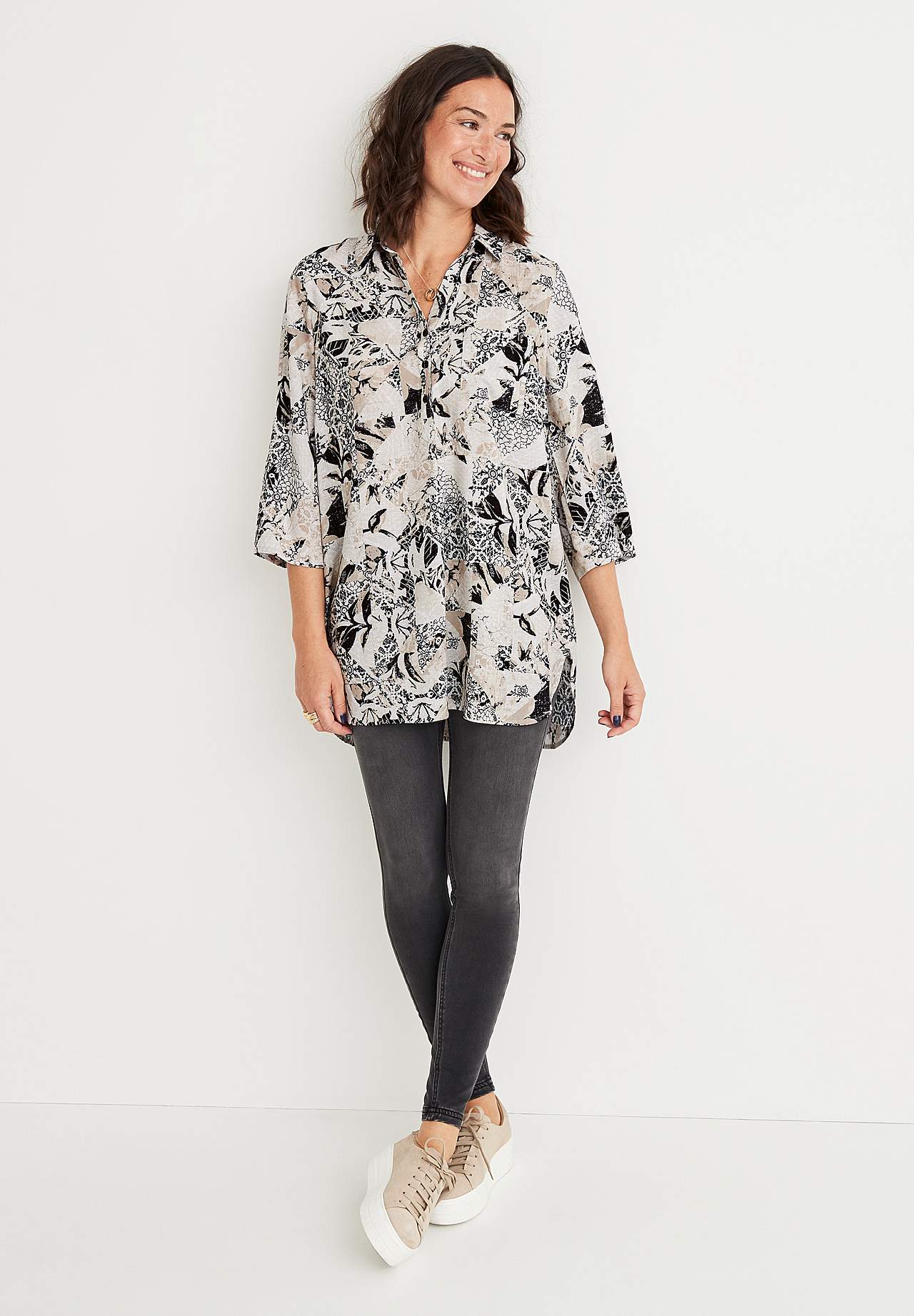 Tuniek met 3/4 mouwen