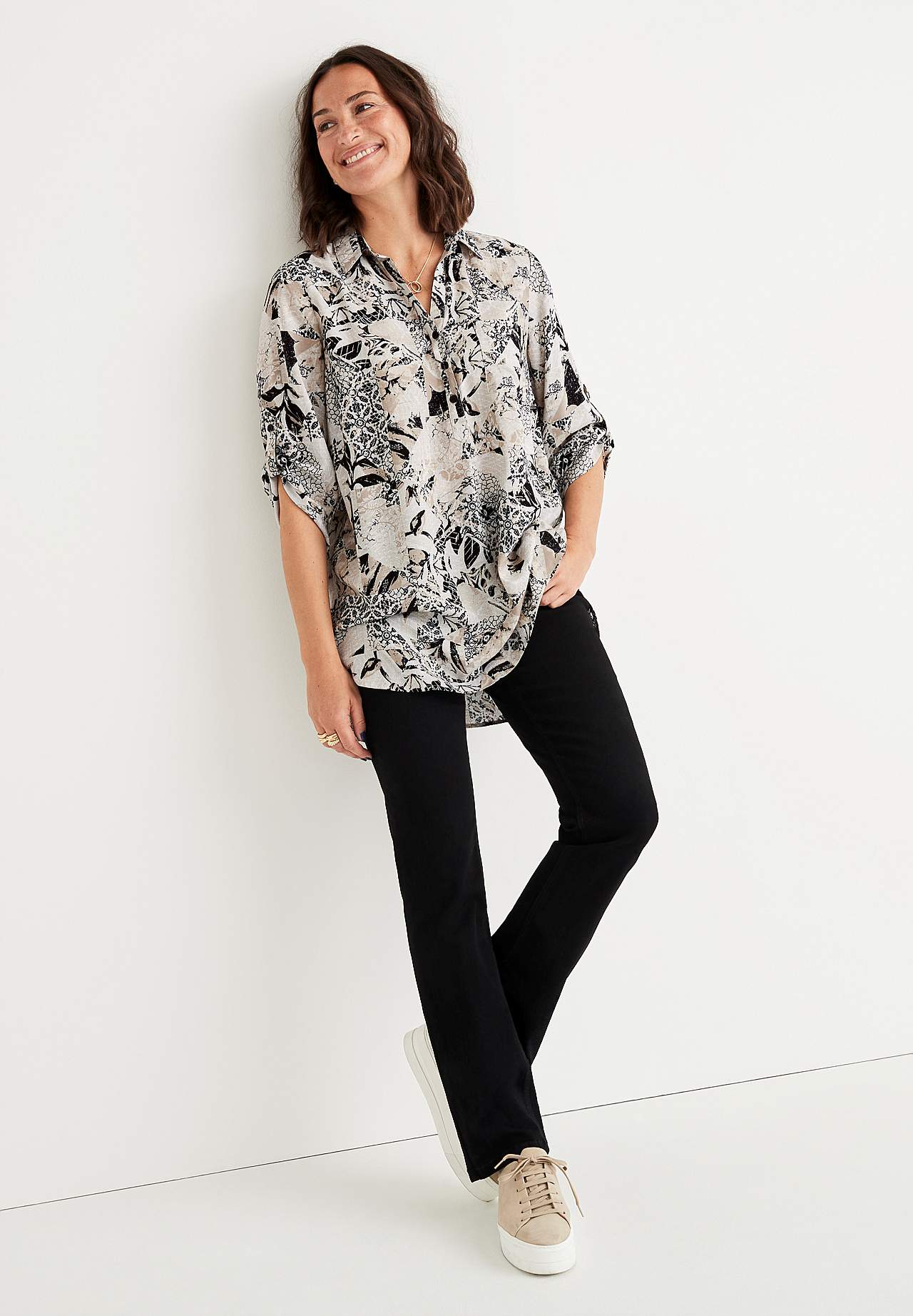 Tuniek met 3/4 mouwen