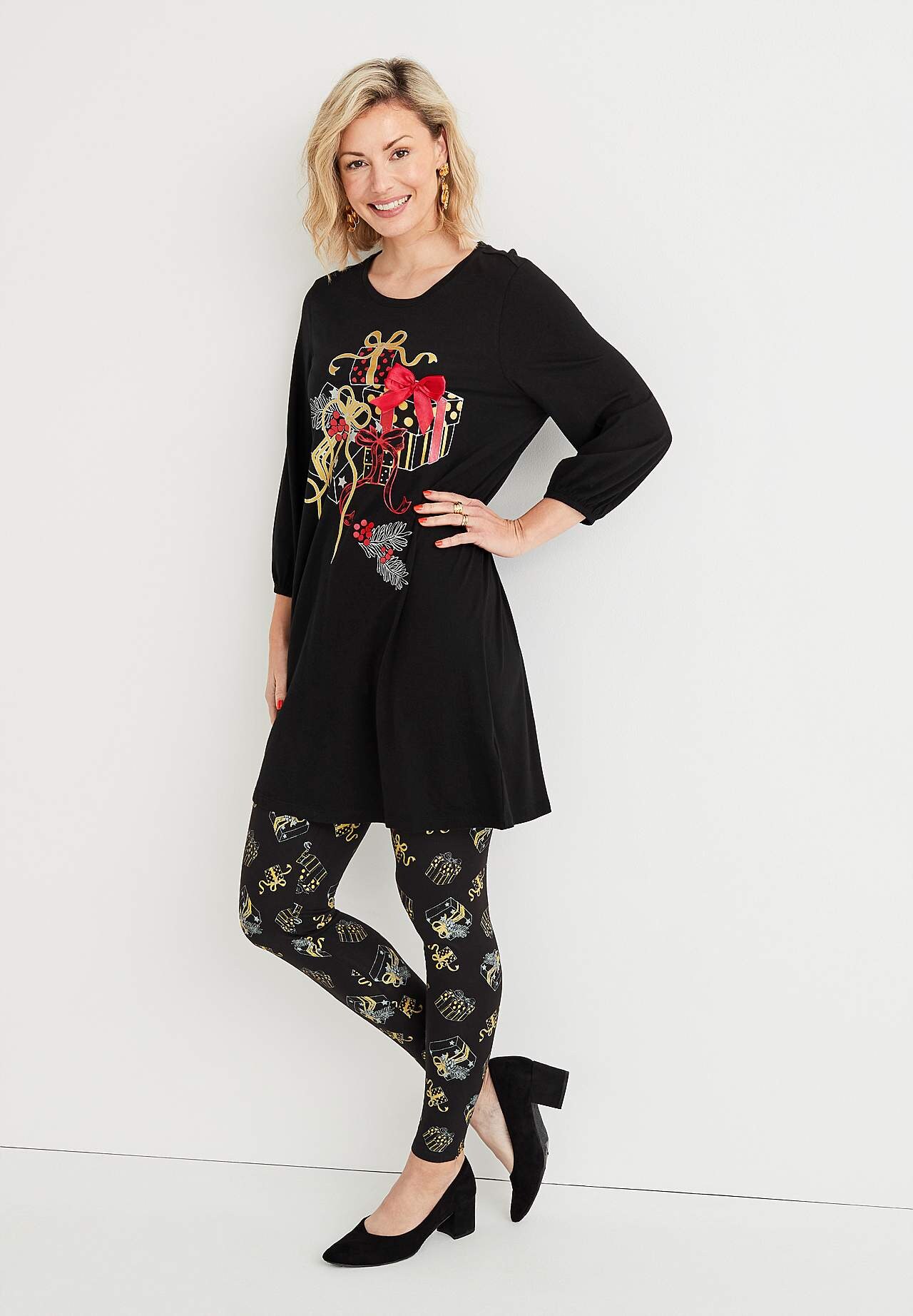 Legging met kerstmotief