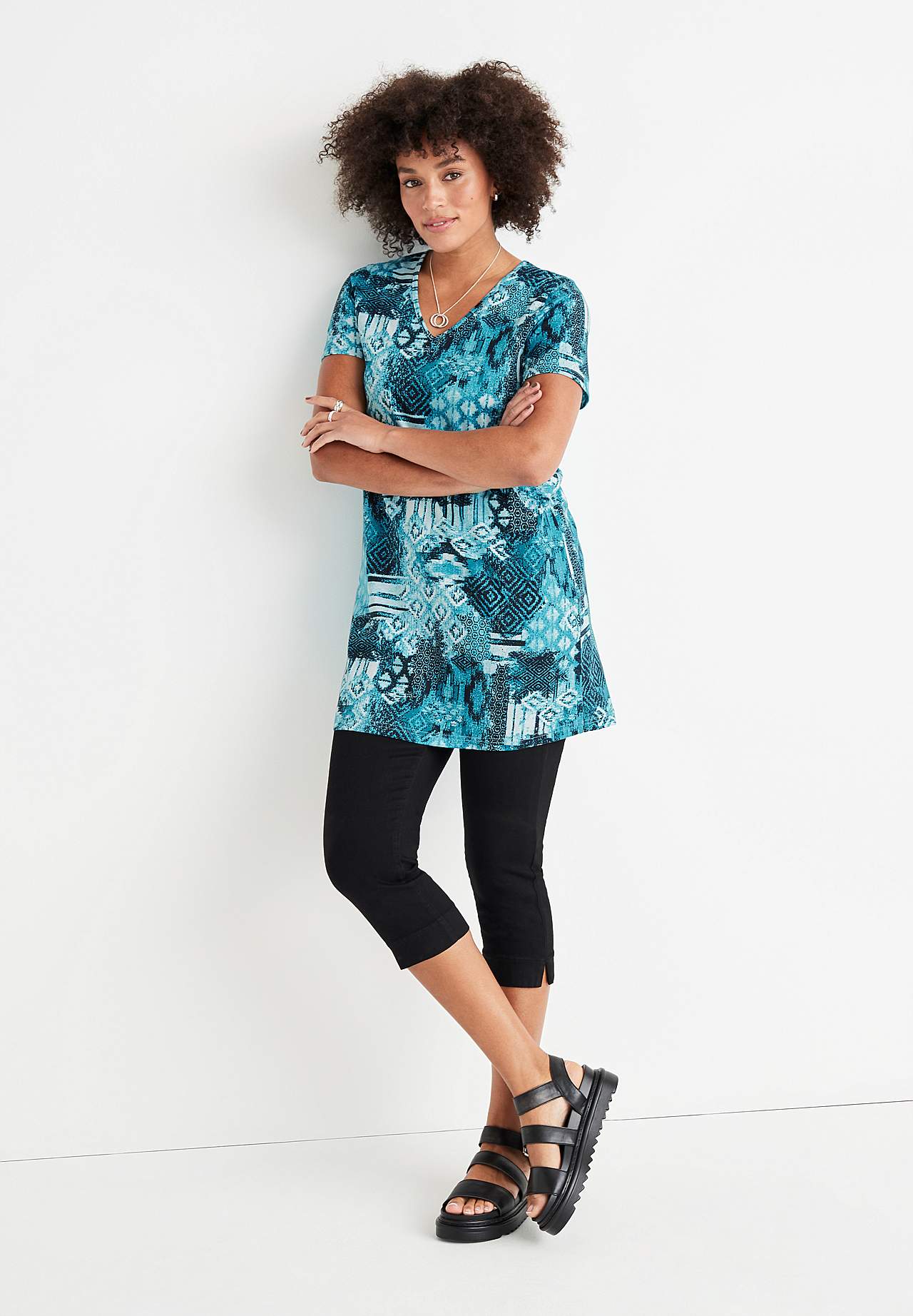 Jersey tuniek met korte mouwen Set van 2