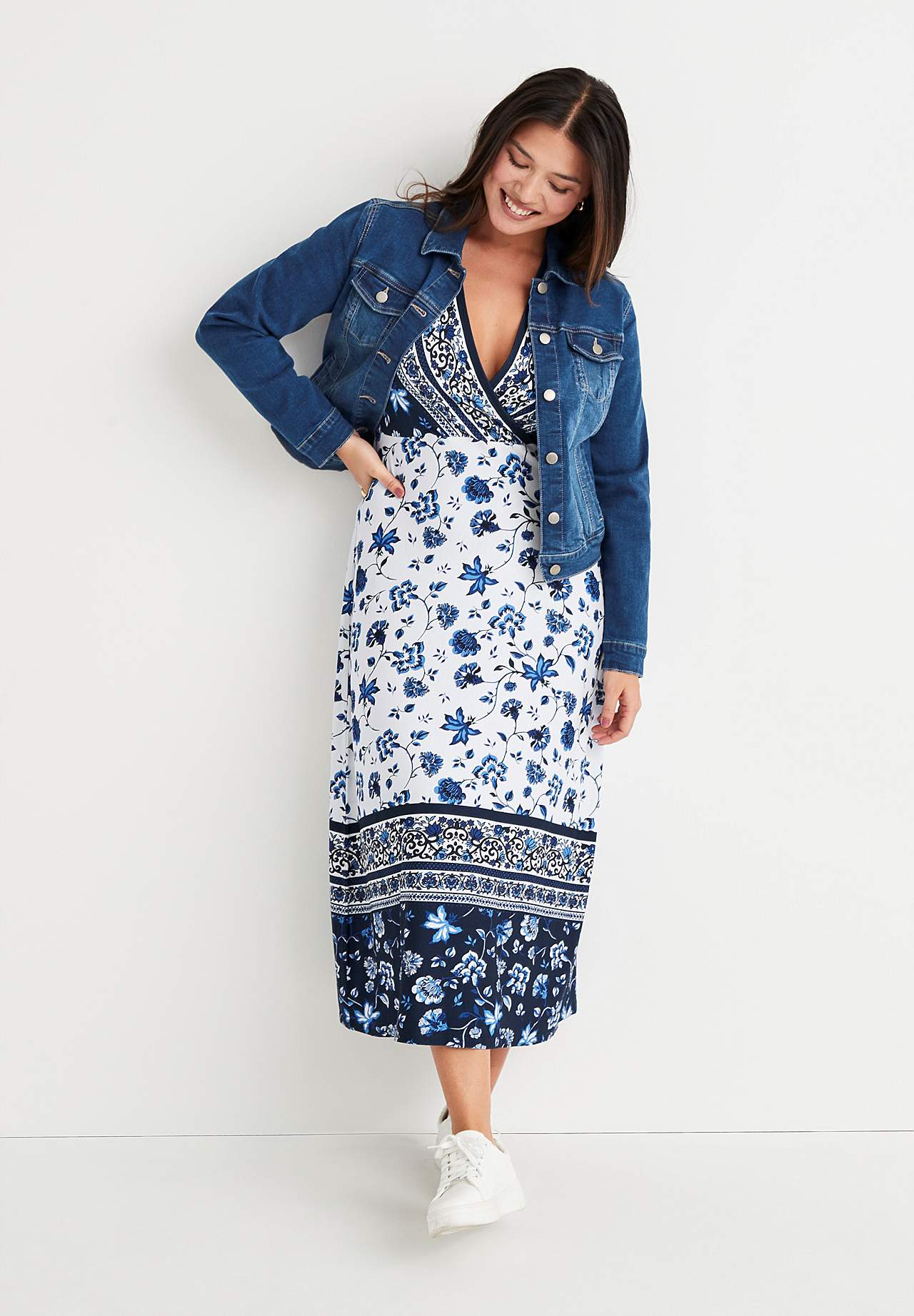 Patroonvormige jerseyjurk