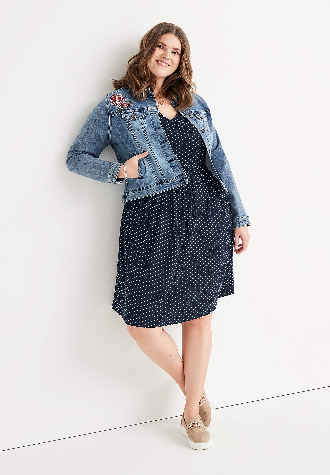 Patroonvormige jerseyjurk