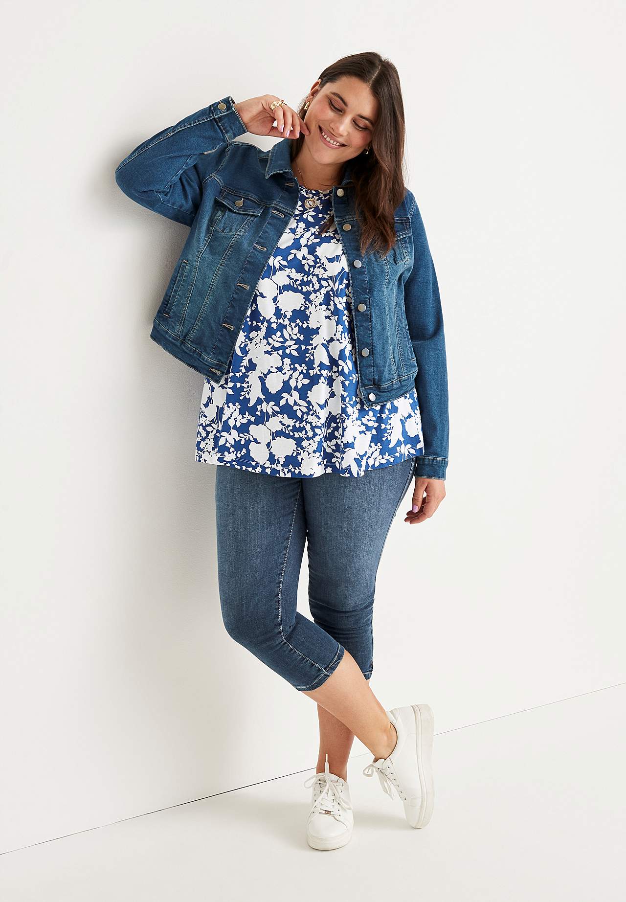 Super comfortabele capri-jegging van denim Elin