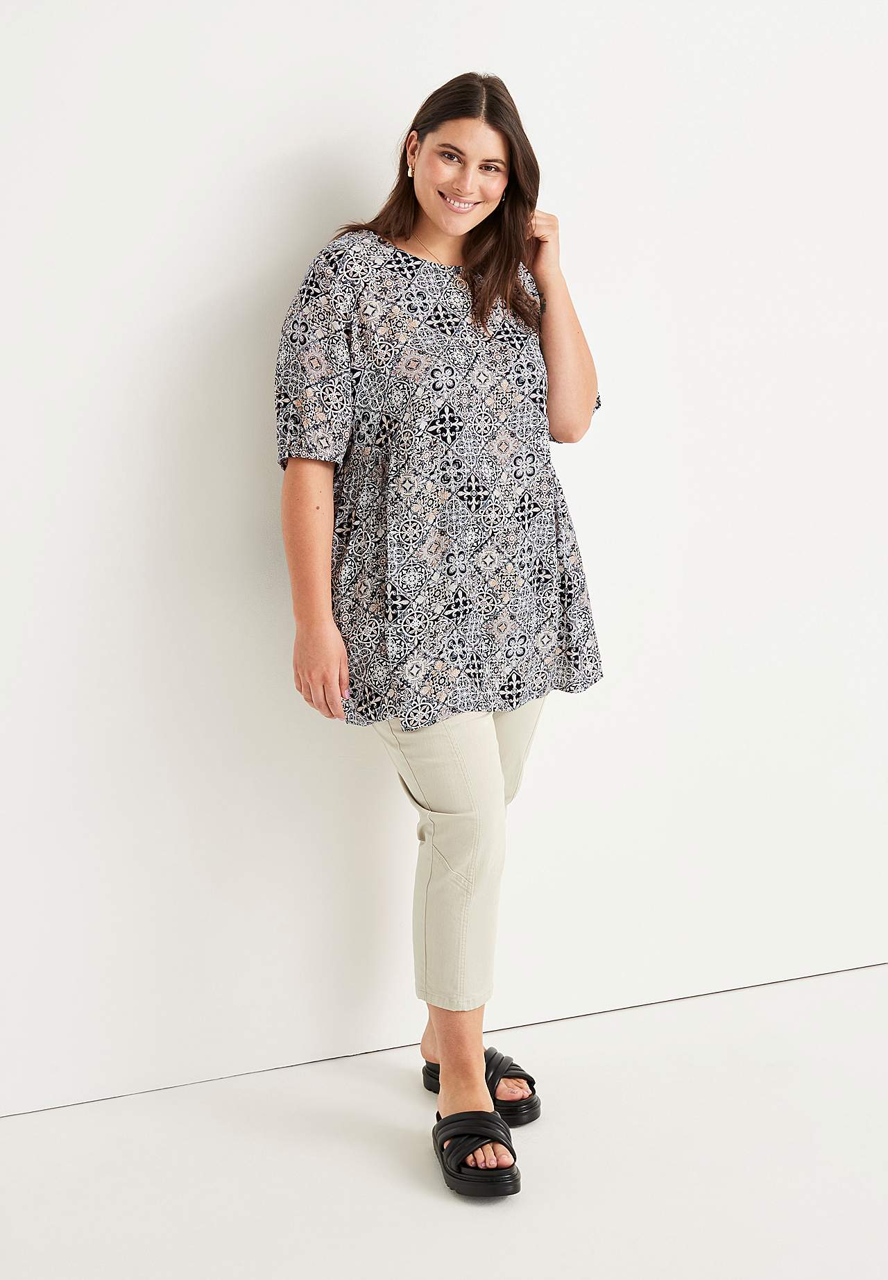 Cropped jeans met vijf zakken ontwerp