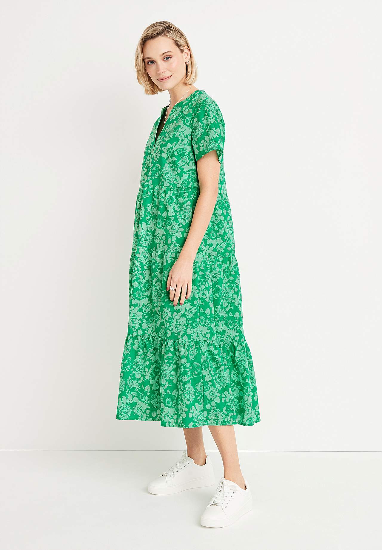 Katoenen jurk met volant