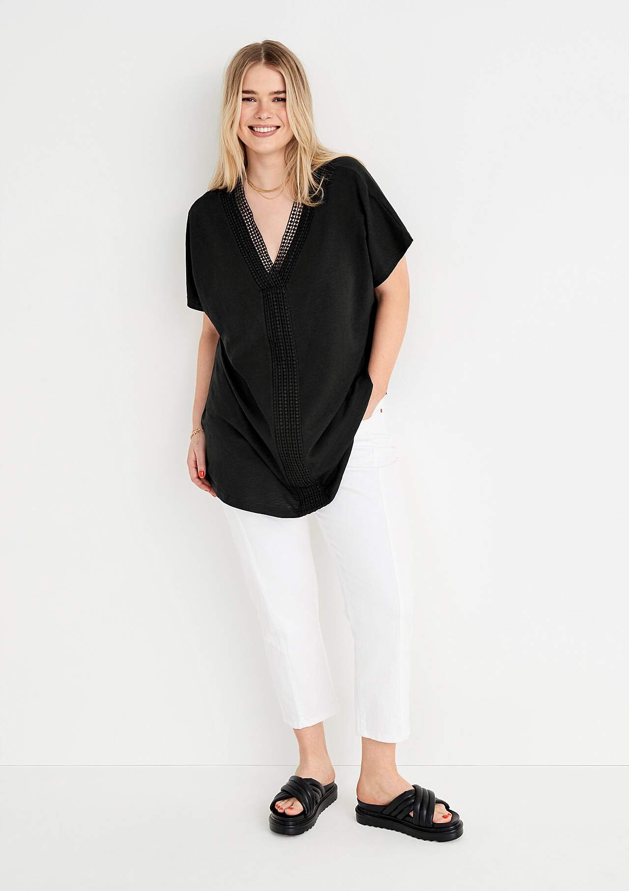 Jersey tuniek met korte mouwen