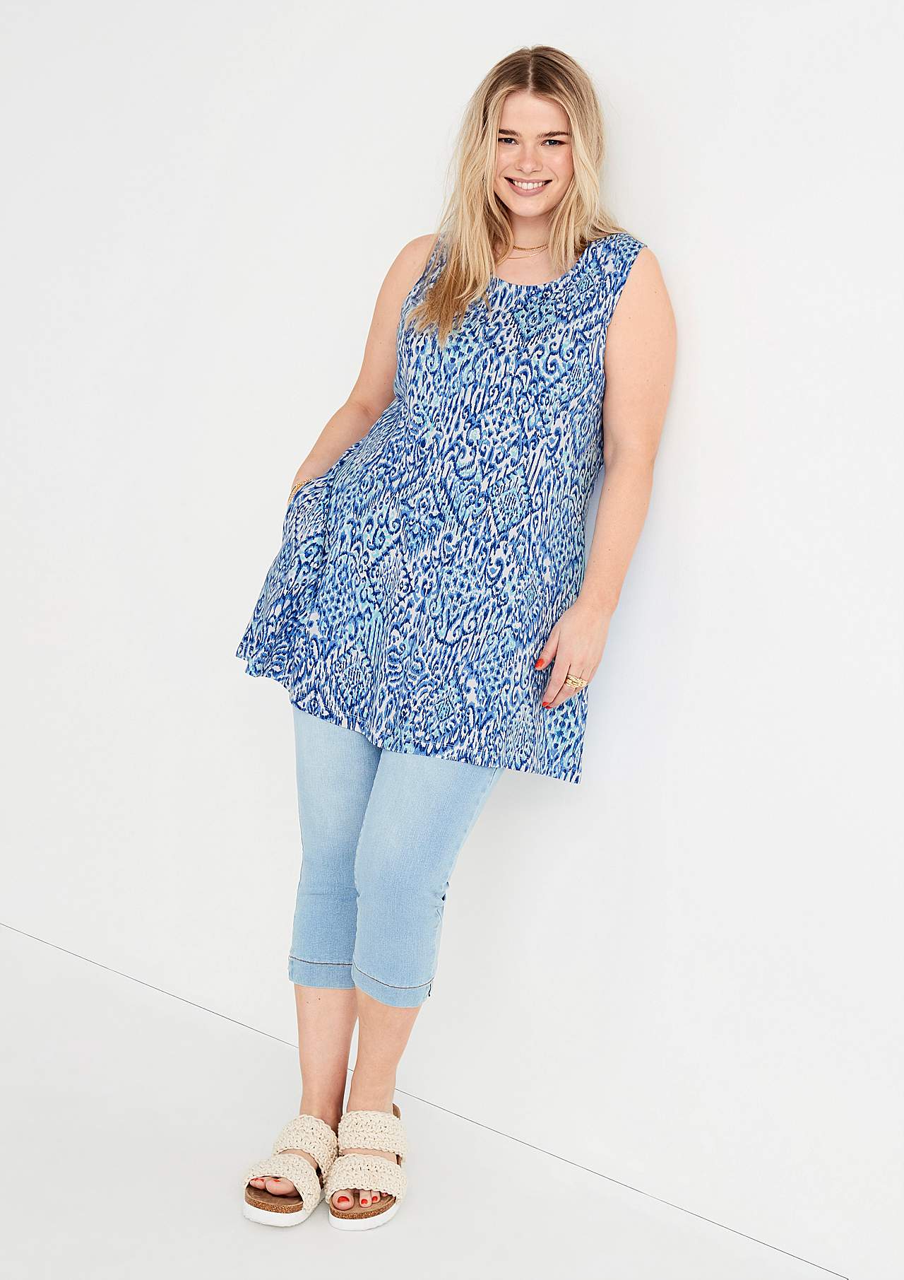 Mouwloze tuniek met zakken