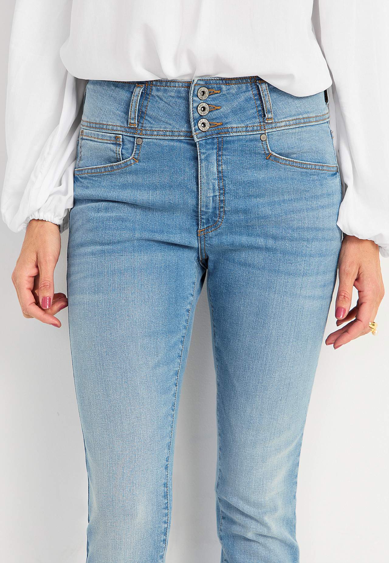 Rechte spijkerbroek met hoge taille