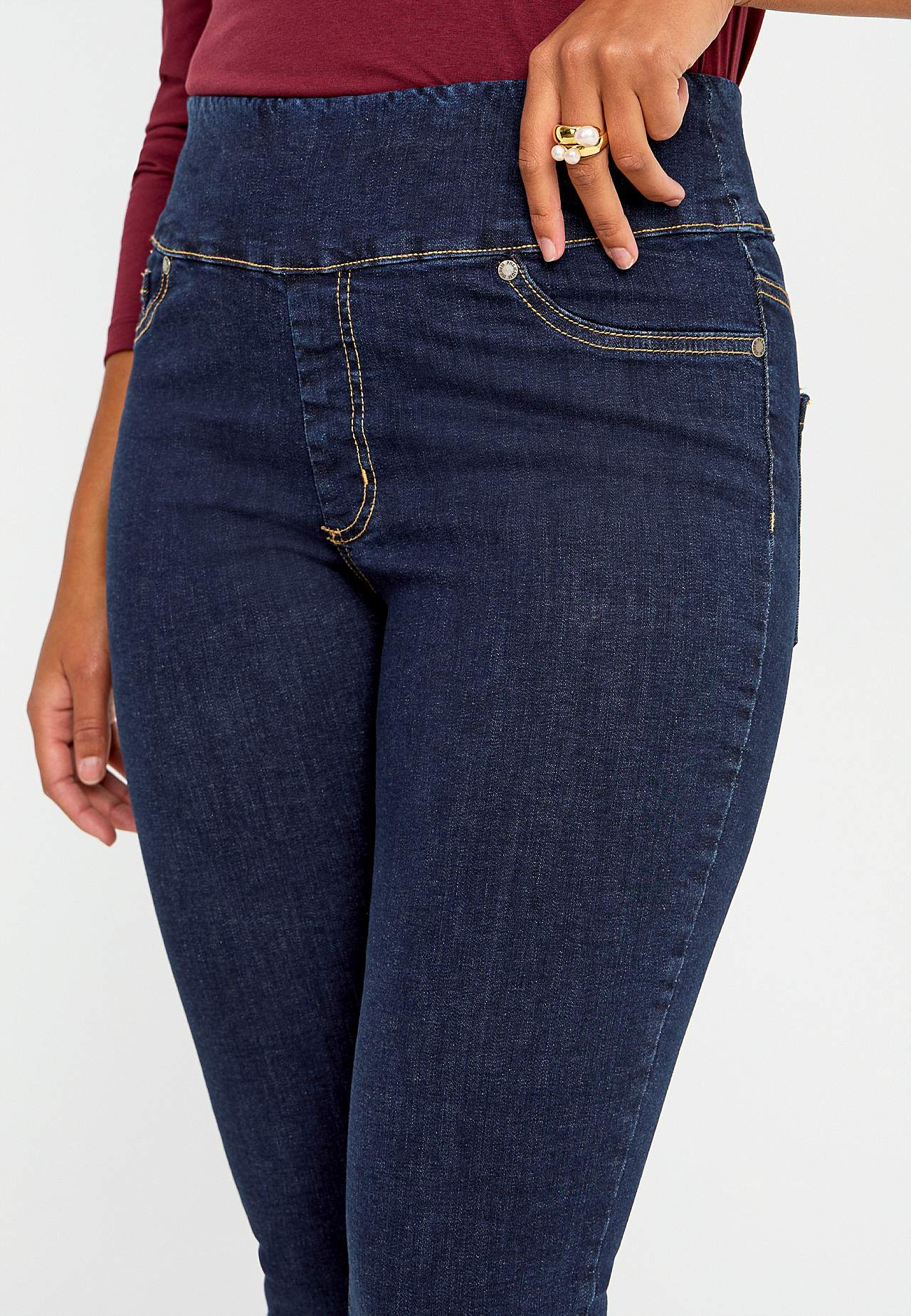 Elastische jegging met hoge elastische taille