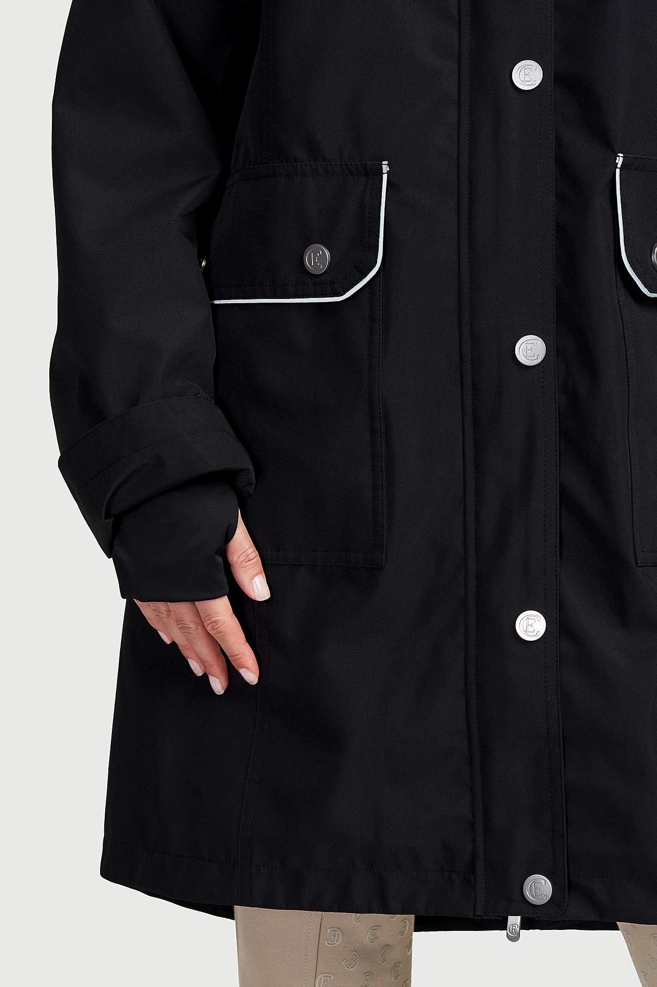 Lange jas met reflecterende details Benita