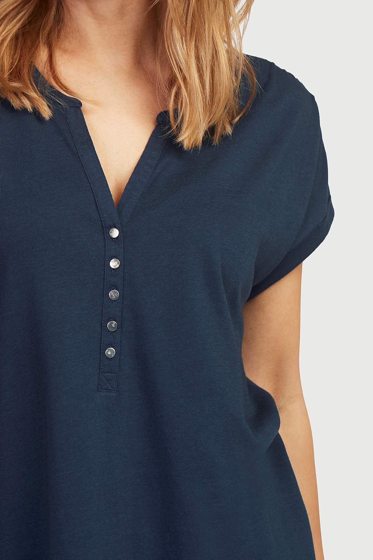 Jersey-topje met metalen knoppen