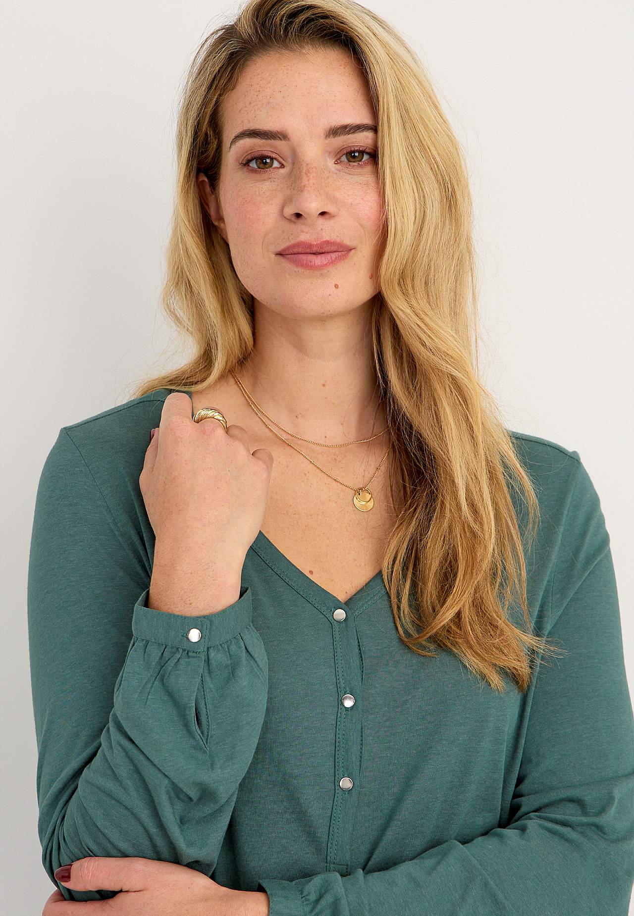 Jersey tuniek met v-necksnit