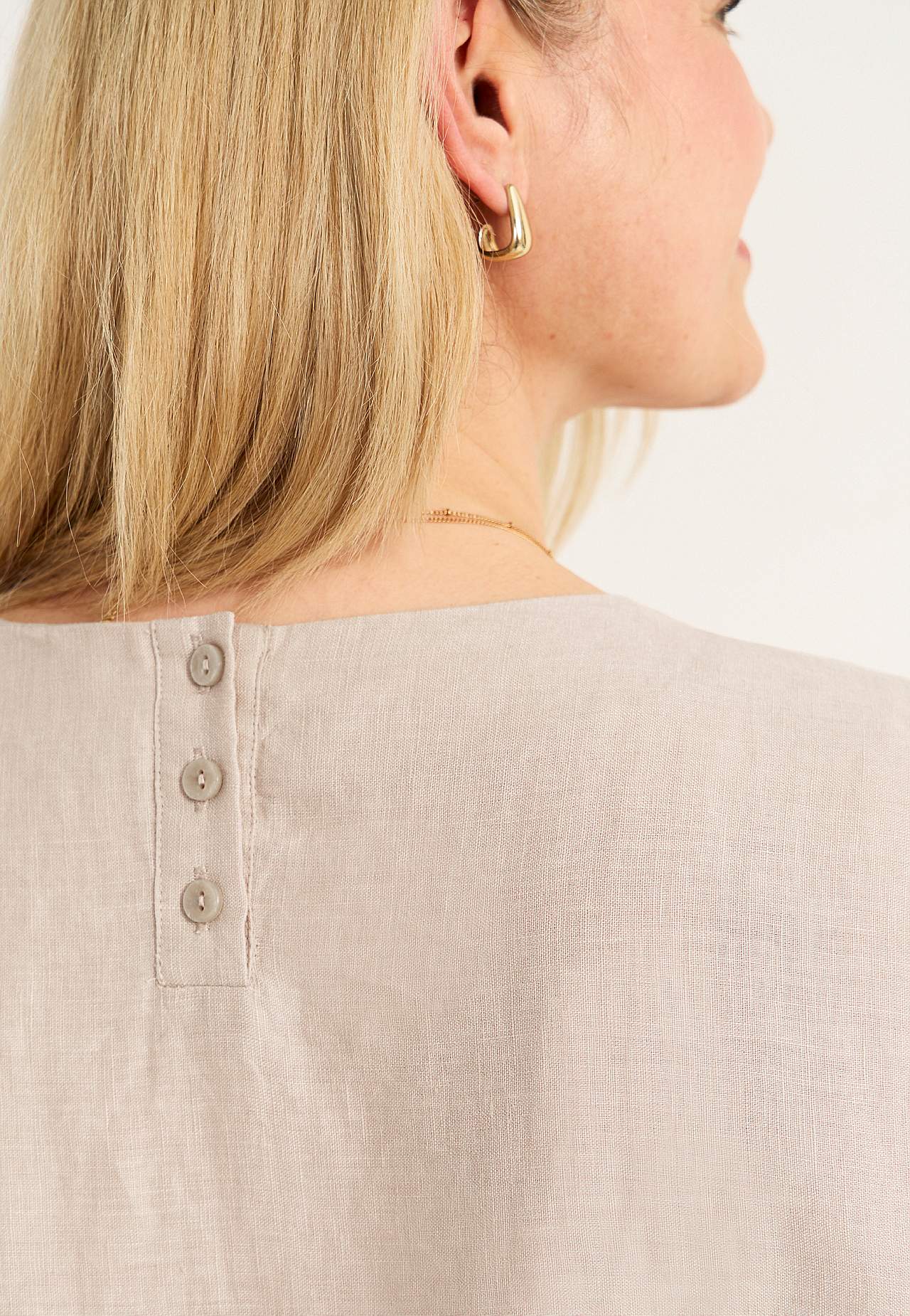 Linnen Premium jurk met korte mouw