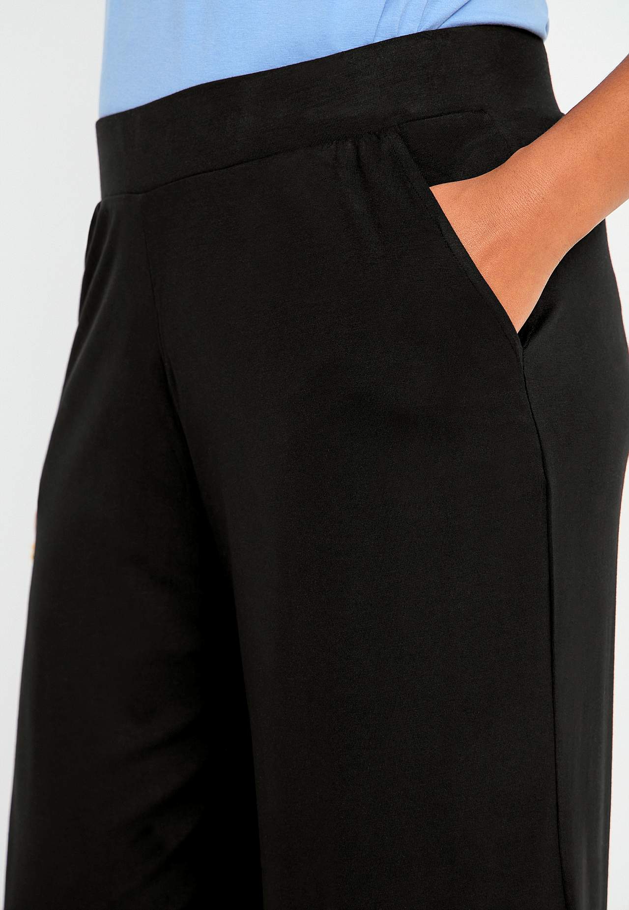 Wijde jersey broek