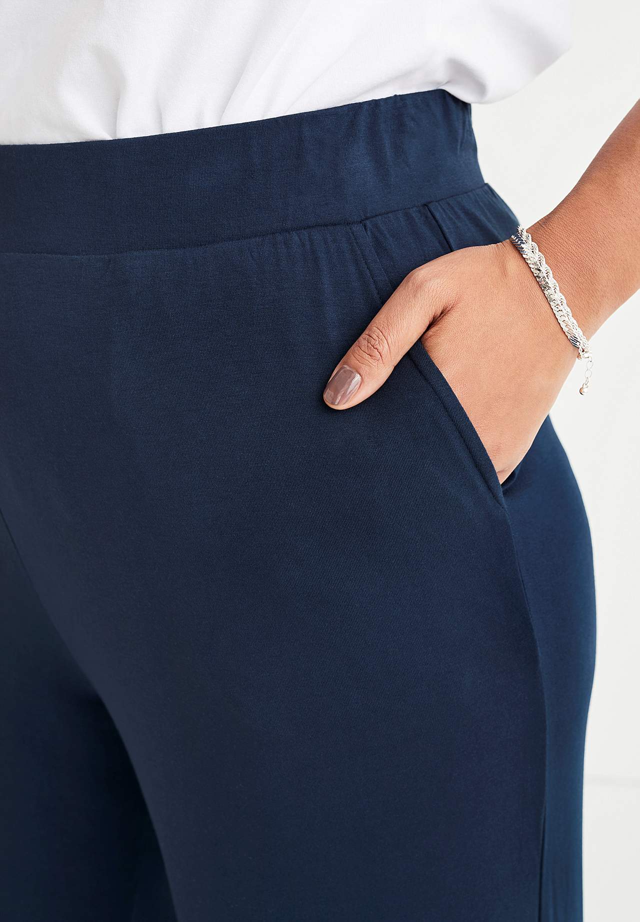 Wijde jersey broek