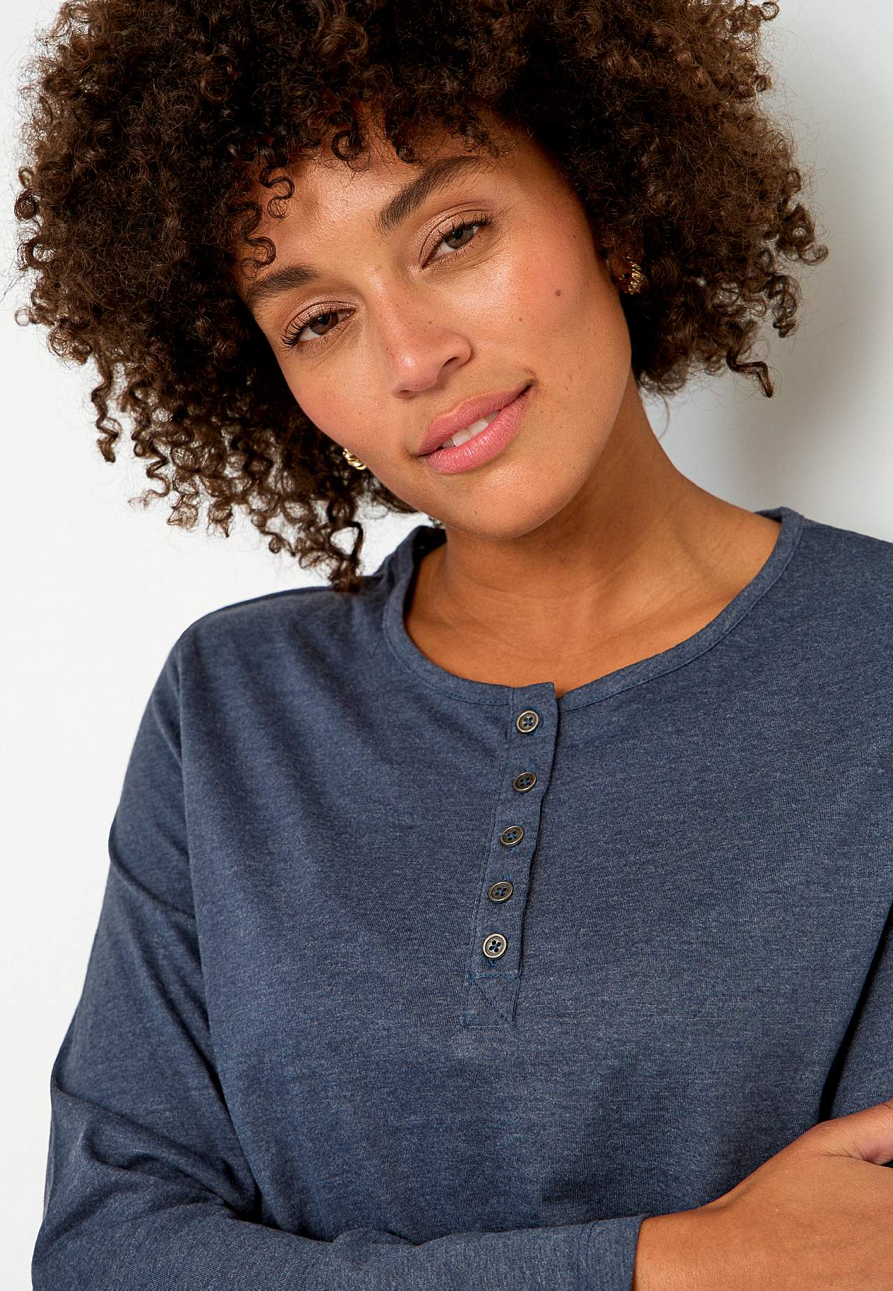 Jersey tuniek met lange mouwen met zakken Hilda