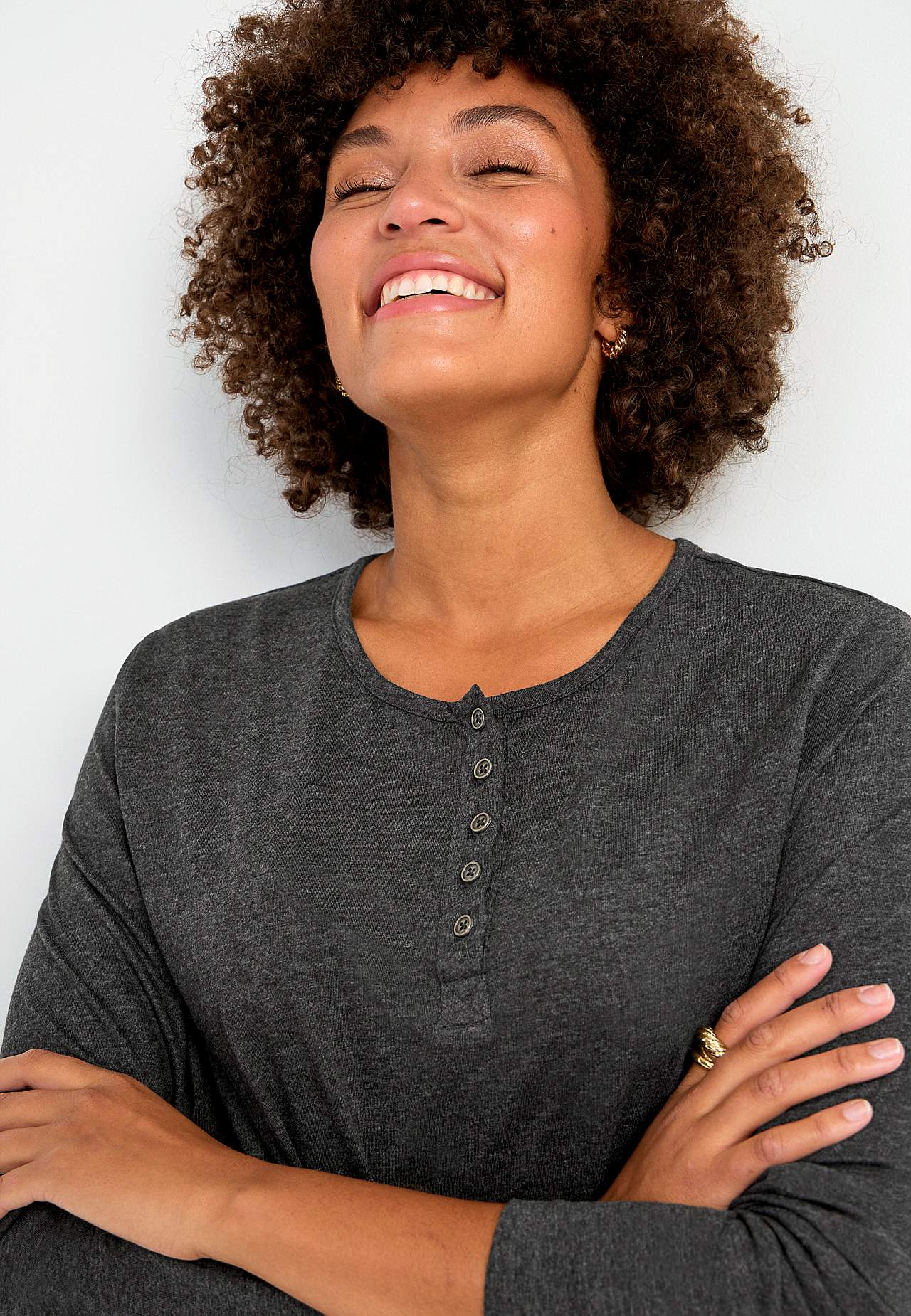 Jersey tuniek met lange mouwen met zakken Hilda