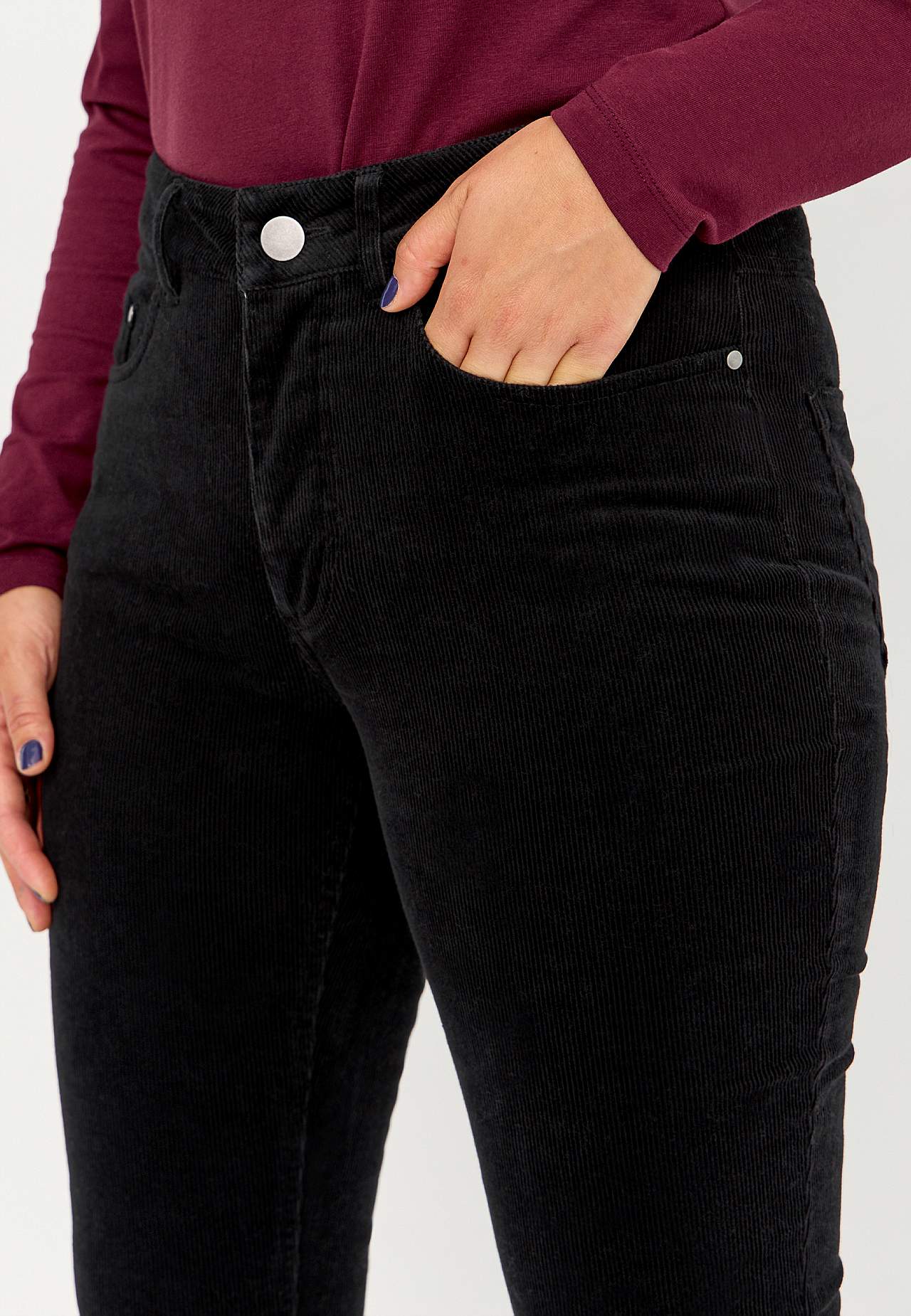 Elastische ribfluwelen broek