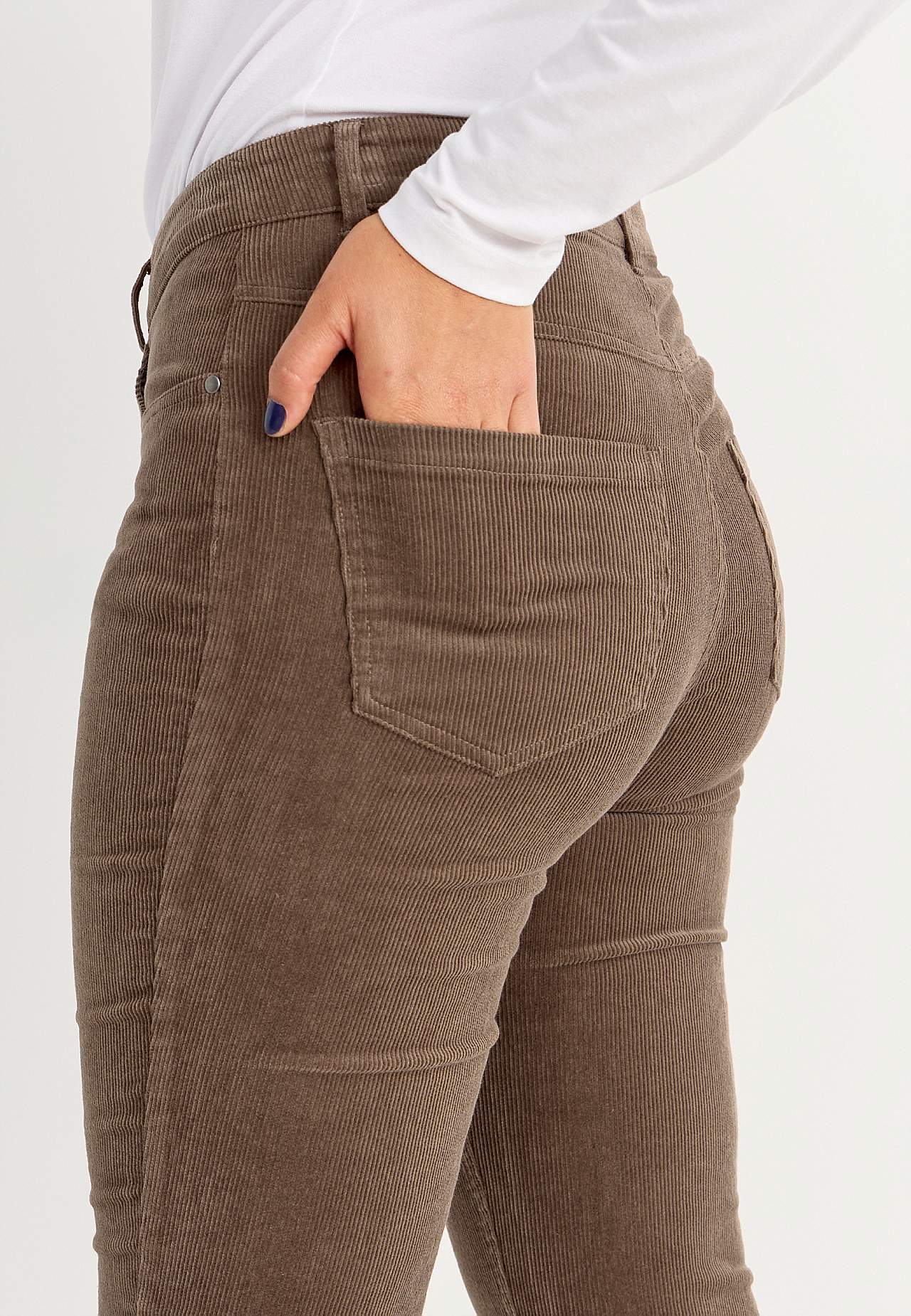Elastische ribfluwelen broek