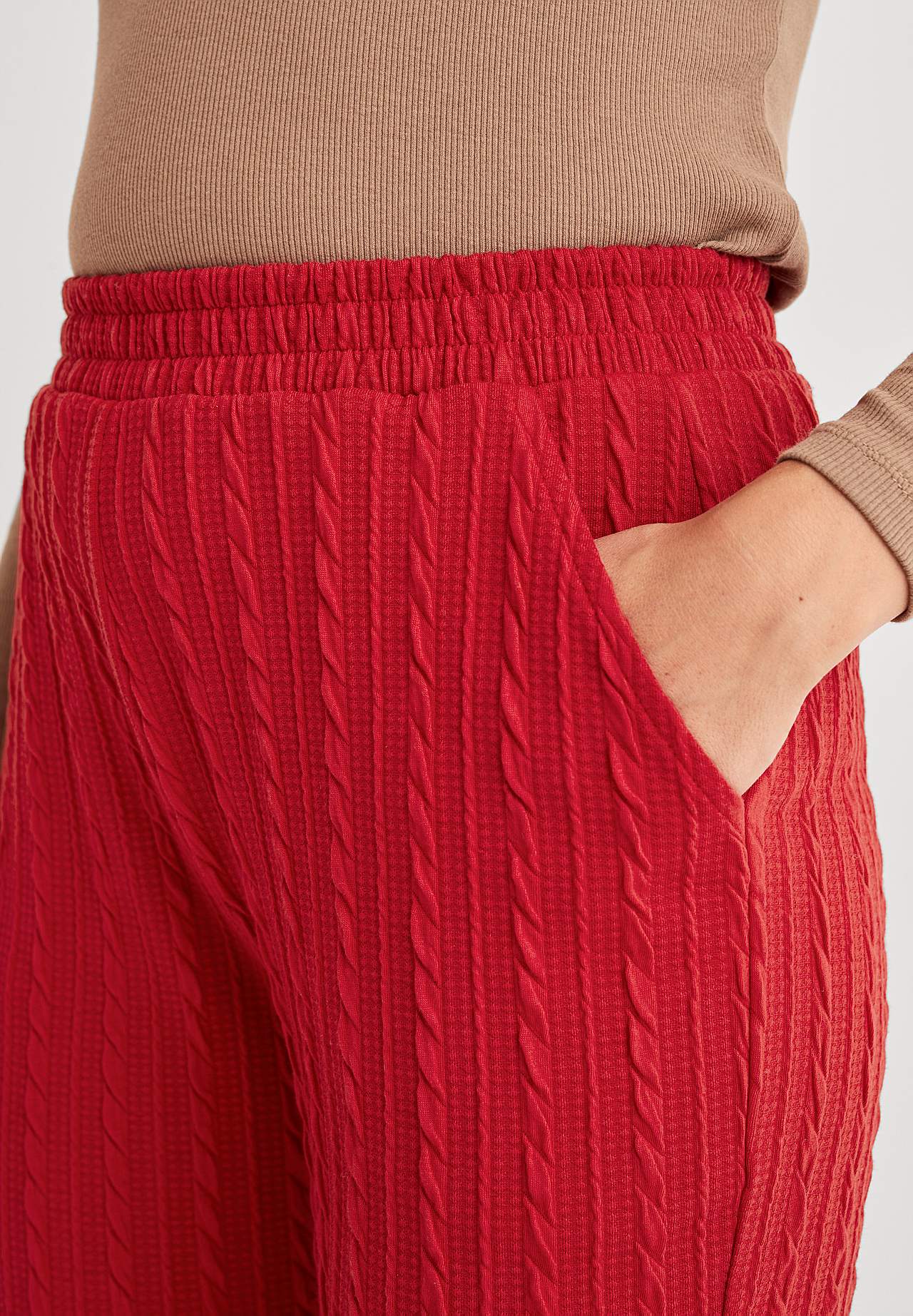 Structuurgebreide jersey broek Cara